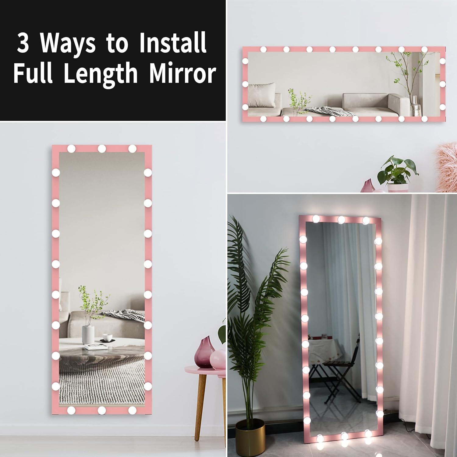 Espejo de Cuerpo Completo ANYHI 160x58 cm con Luces LED Ajustables