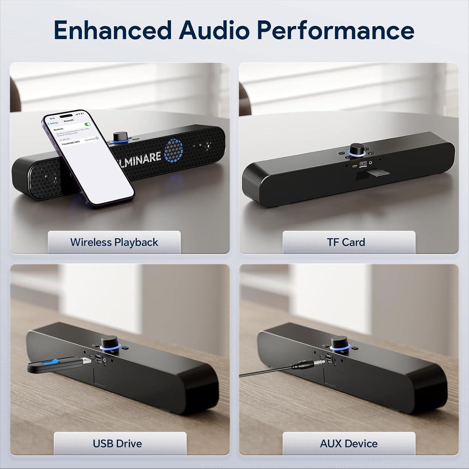 Altavoz Bluetooth FULMINARE HS02 26W con luces LED