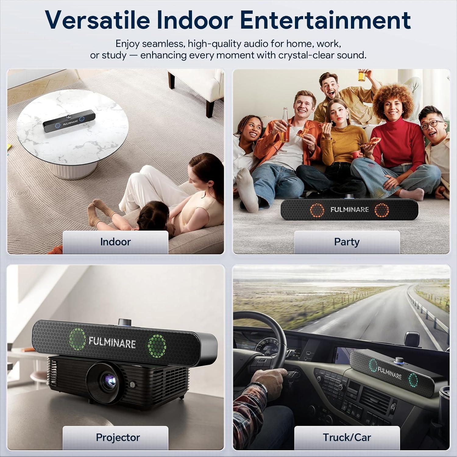 Altavoz Bluetooth FULMINARE HS02 26W con luces LED