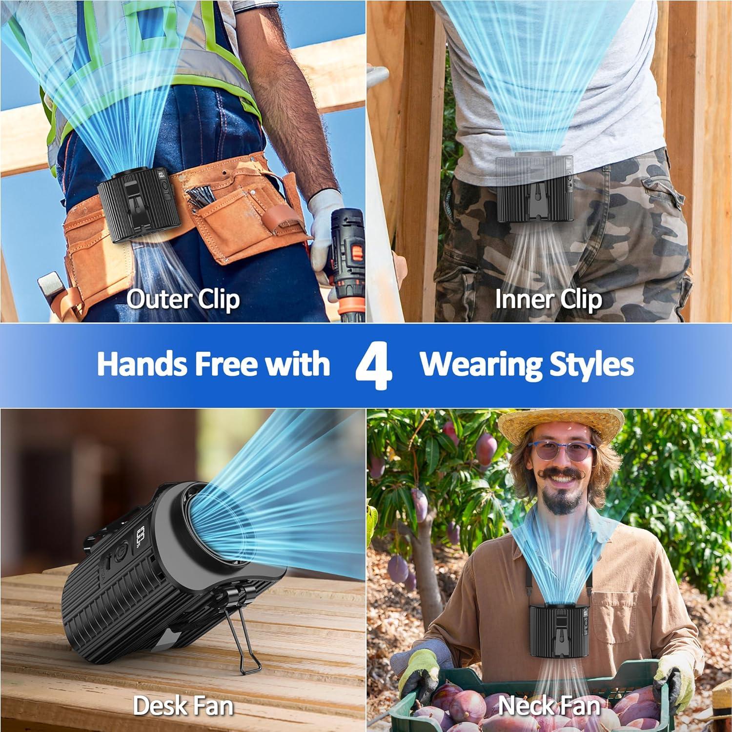 Ventilador Mini Portátil COMLIFE K20 5 Velocidades 20H Batería