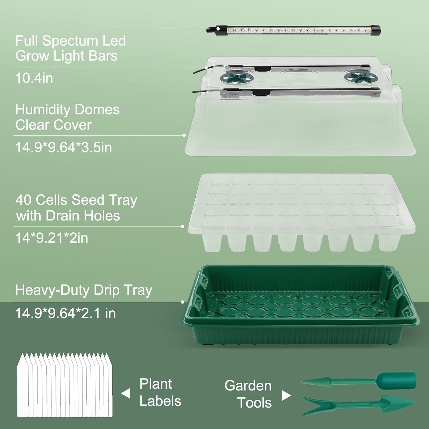 Kit de Germinación NEWKITS con Luz y 80 Celdas