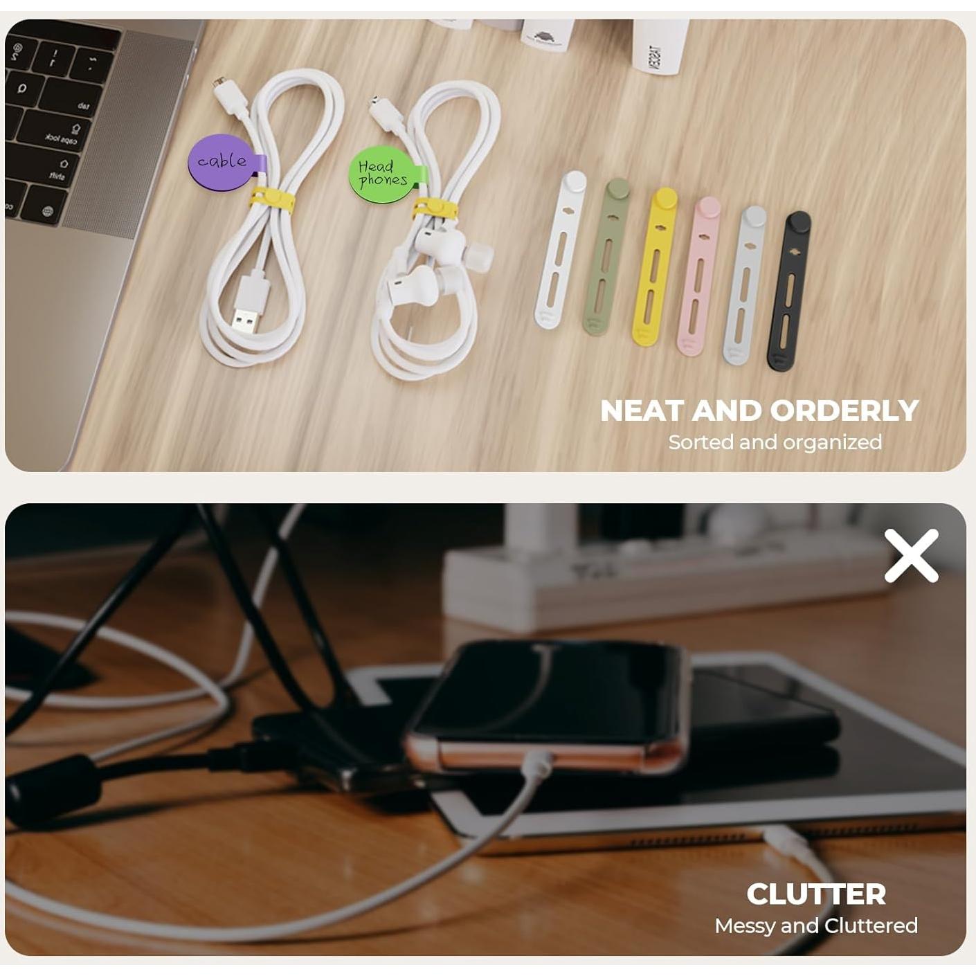 Paquete de 36 ataduras de cable y etiquetas UMUST multicolor