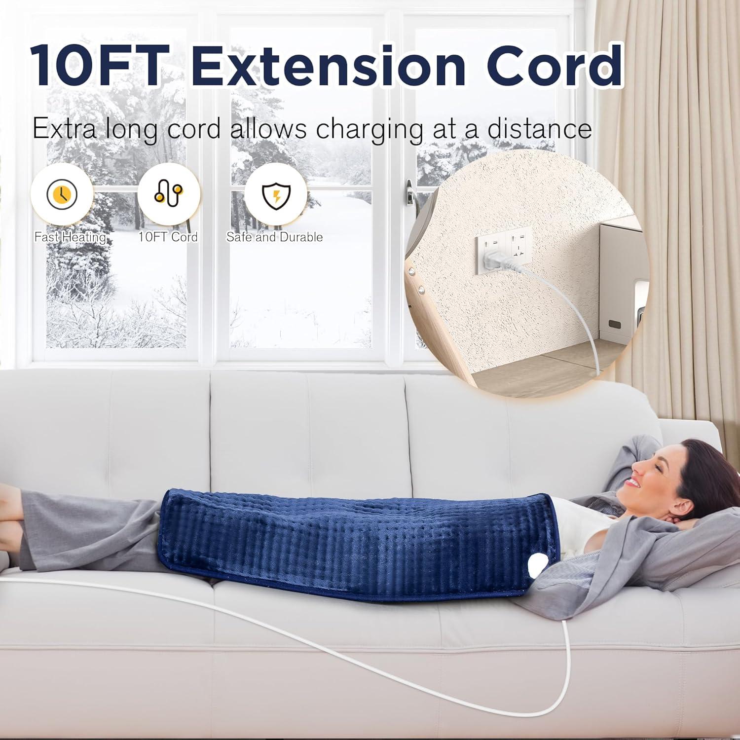 Almohadilla Térmica Eléctrica Nalone XXXL 40x84cm 6 Niveles Azul