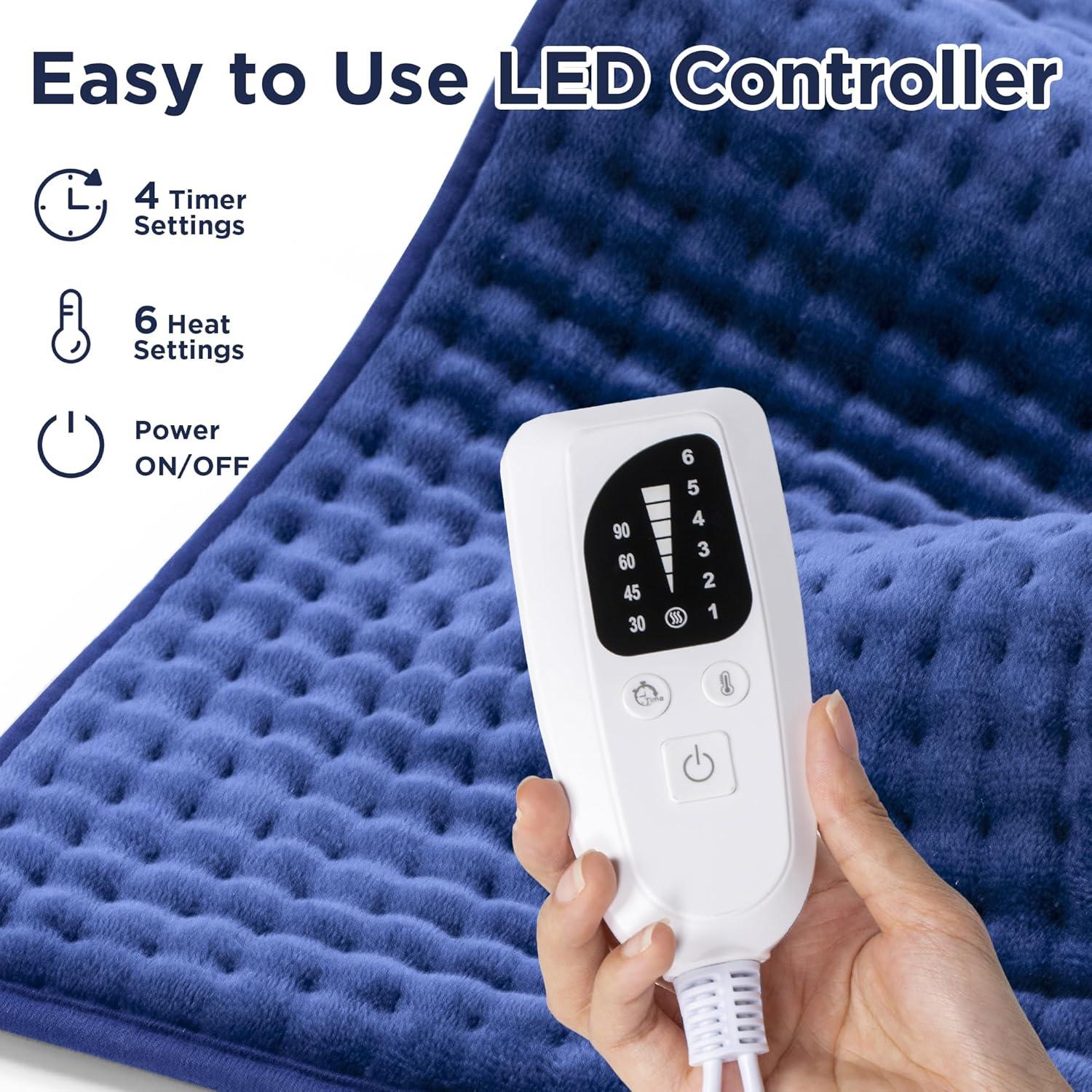 Almohadilla Térmica Eléctrica Nalone XXXL 40x84cm 6 Niveles Azul