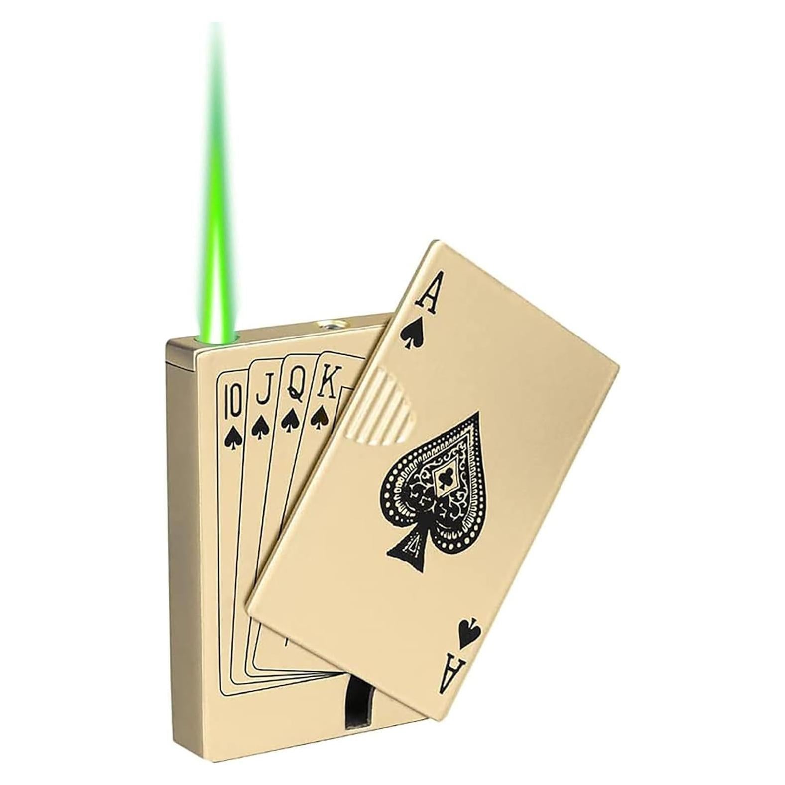 Encendedor Jet Torch LAOKSFZ Llama Verde Recargable Metal