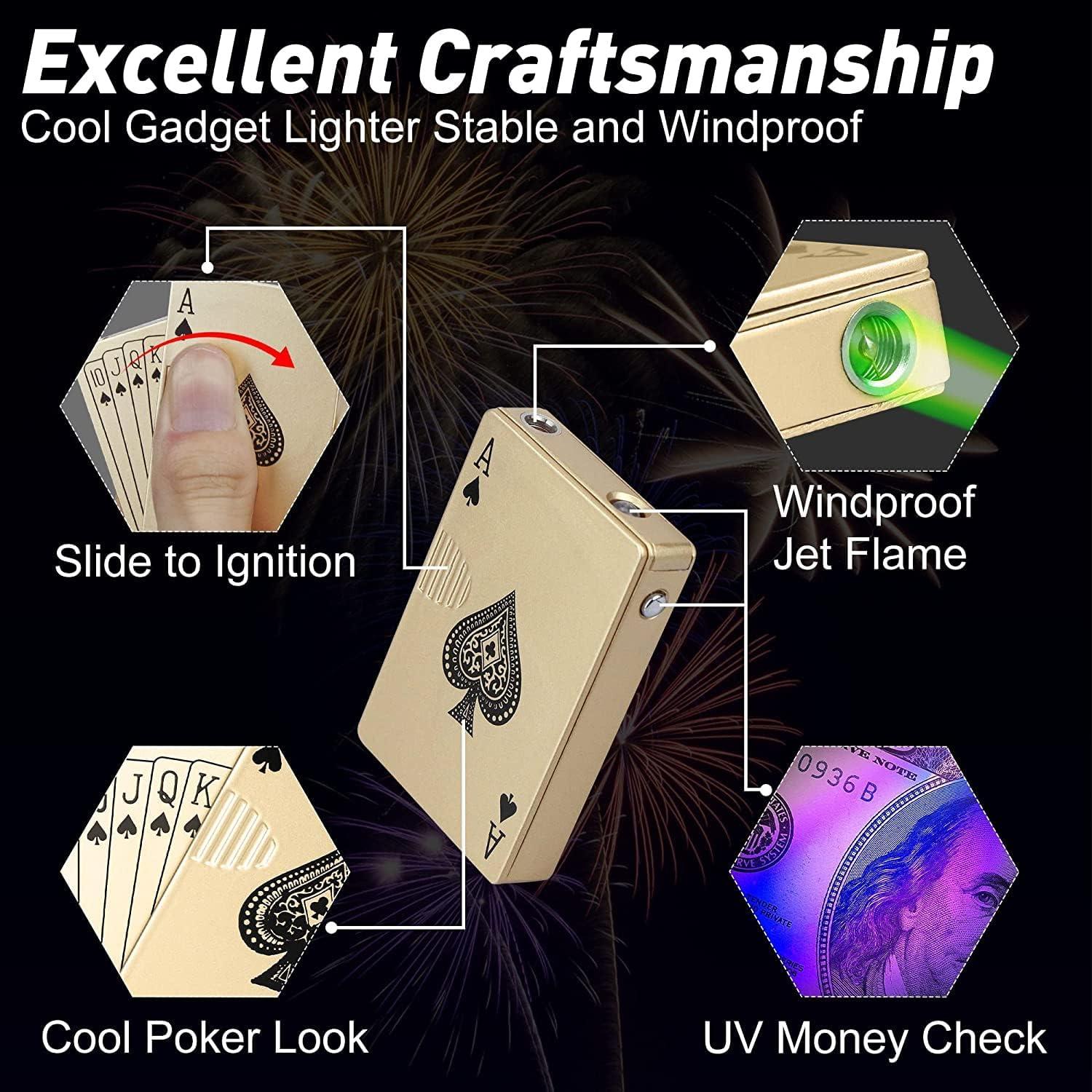 Encendedor Jet Torch LAOKSFZ Llama Verde Recargable Metal