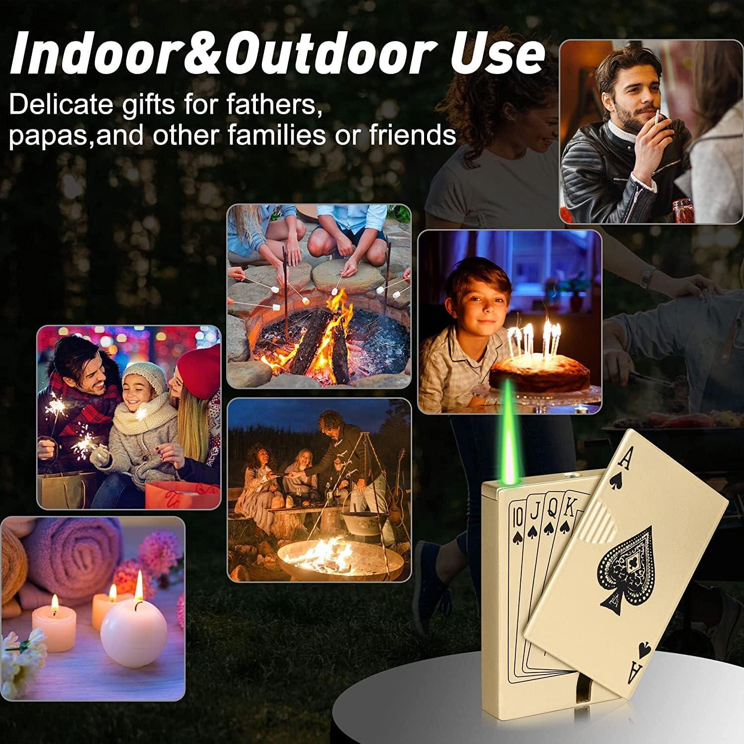 Encendedor Jet Torch LAOKSFZ Llama Verde Recargable Metal