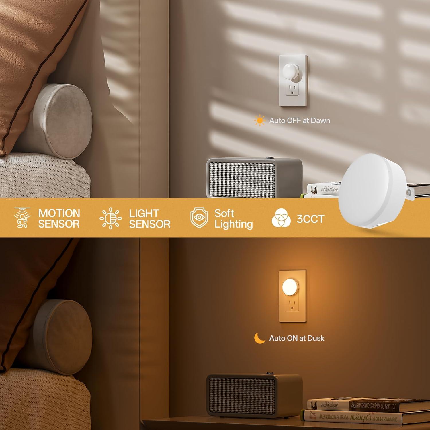 Luz Nocturna LED Regulable JUNLIT, 4 Niveles de Brillo, 3 CCT