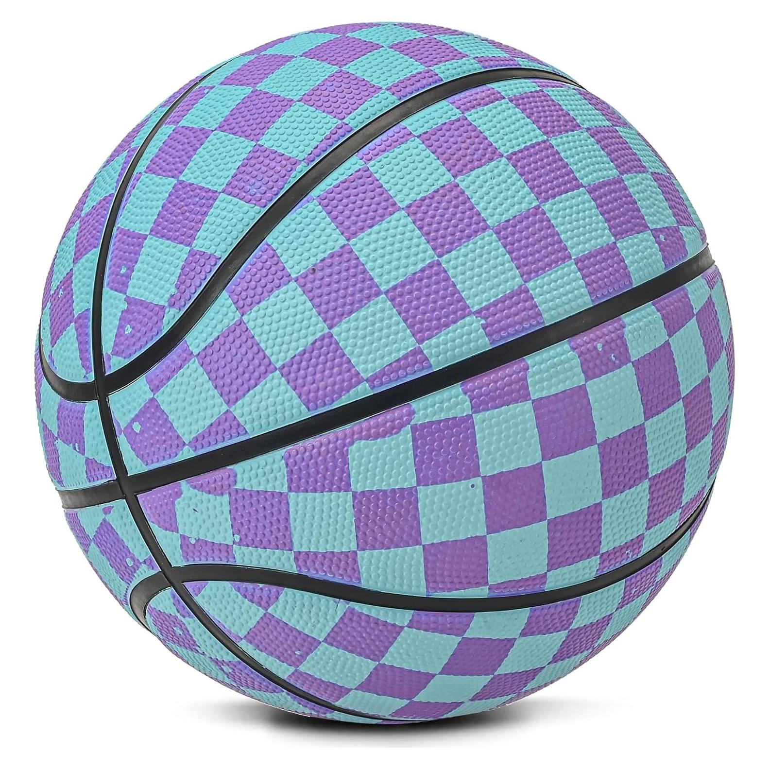 Balón de Baloncesto PQKEFO Tamaño 5 Goma Azul Púrpura