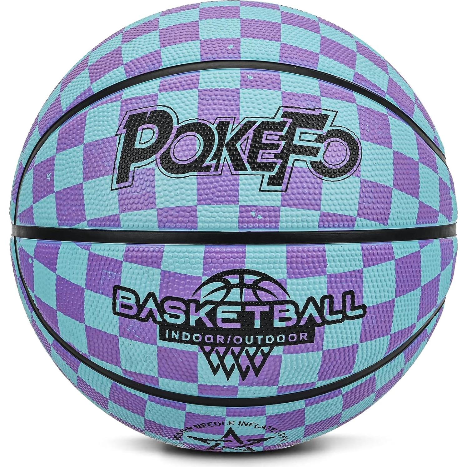 Balón de Baloncesto PQKEFO Tamaño 5 Goma Azul Púrpura