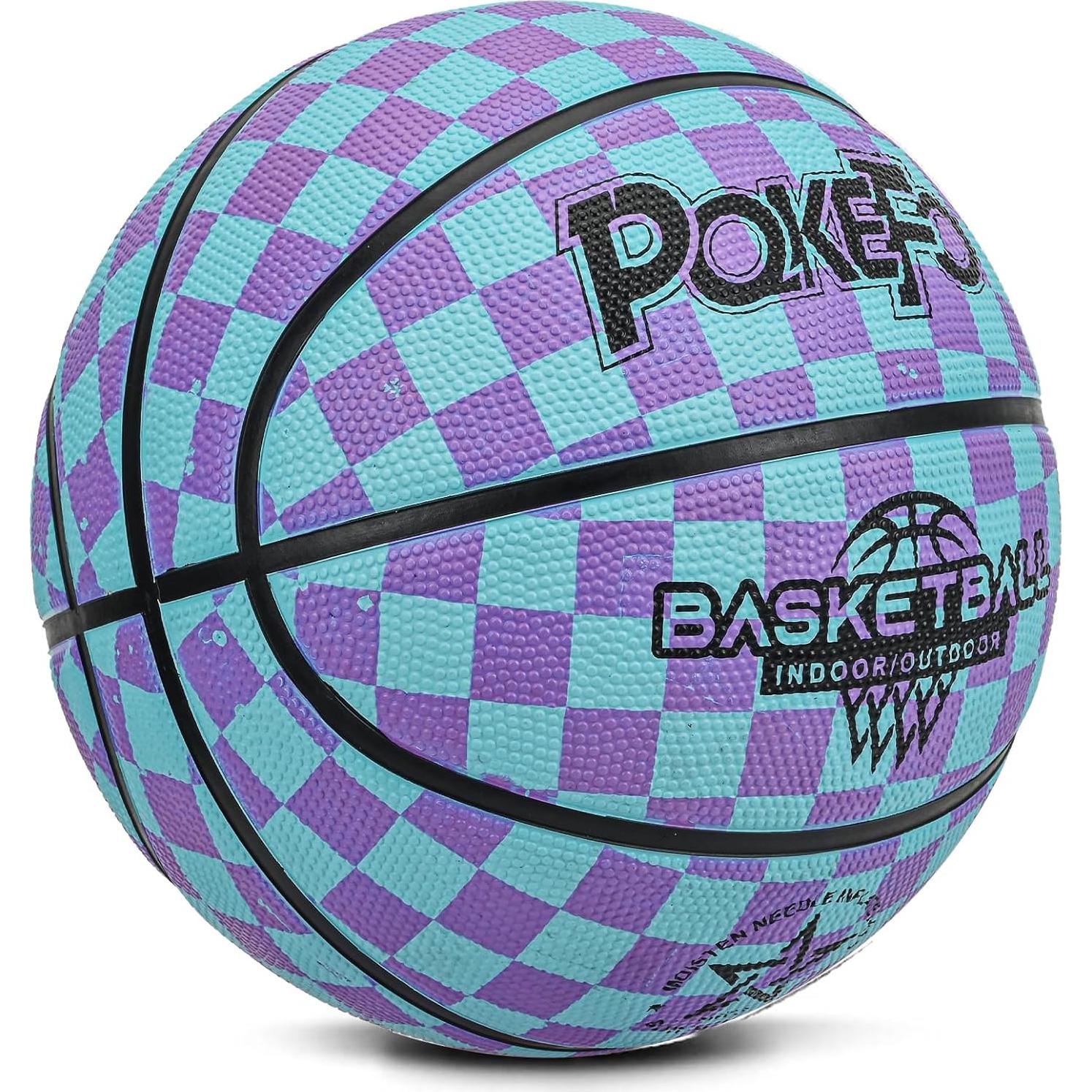 Balón de Baloncesto PQKEFO Tamaño 5 Goma Azul Púrpura