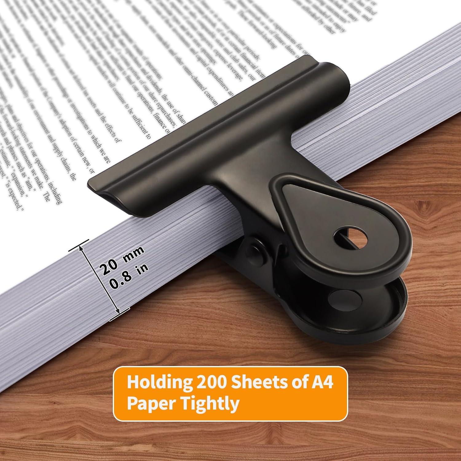 Clips de Bulldog SIAMESE 4 Pcs 65mm Metal Negro para Sellado