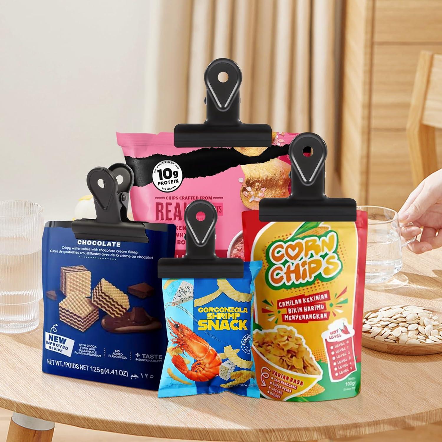 Clips de Bulldog SIAMESE 4 Pcs 65mm Metal Negro para Sellado