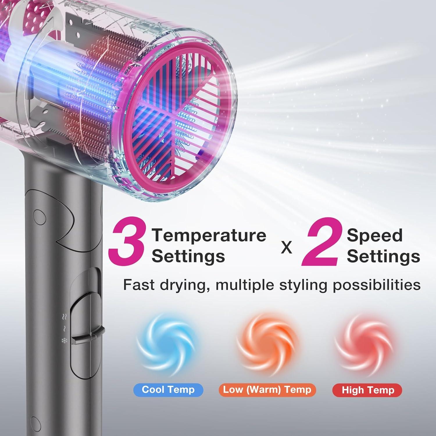 Secador de Pelo Iónico BABONIR 1875W Plegable Negro