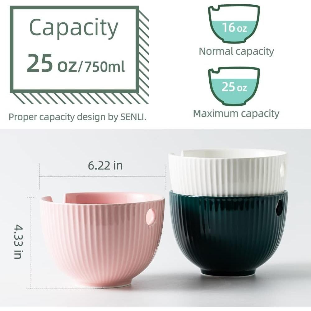 Cuenco de Ramen Cerámica KAMAIDI 800 ML Verde Apto Microondas