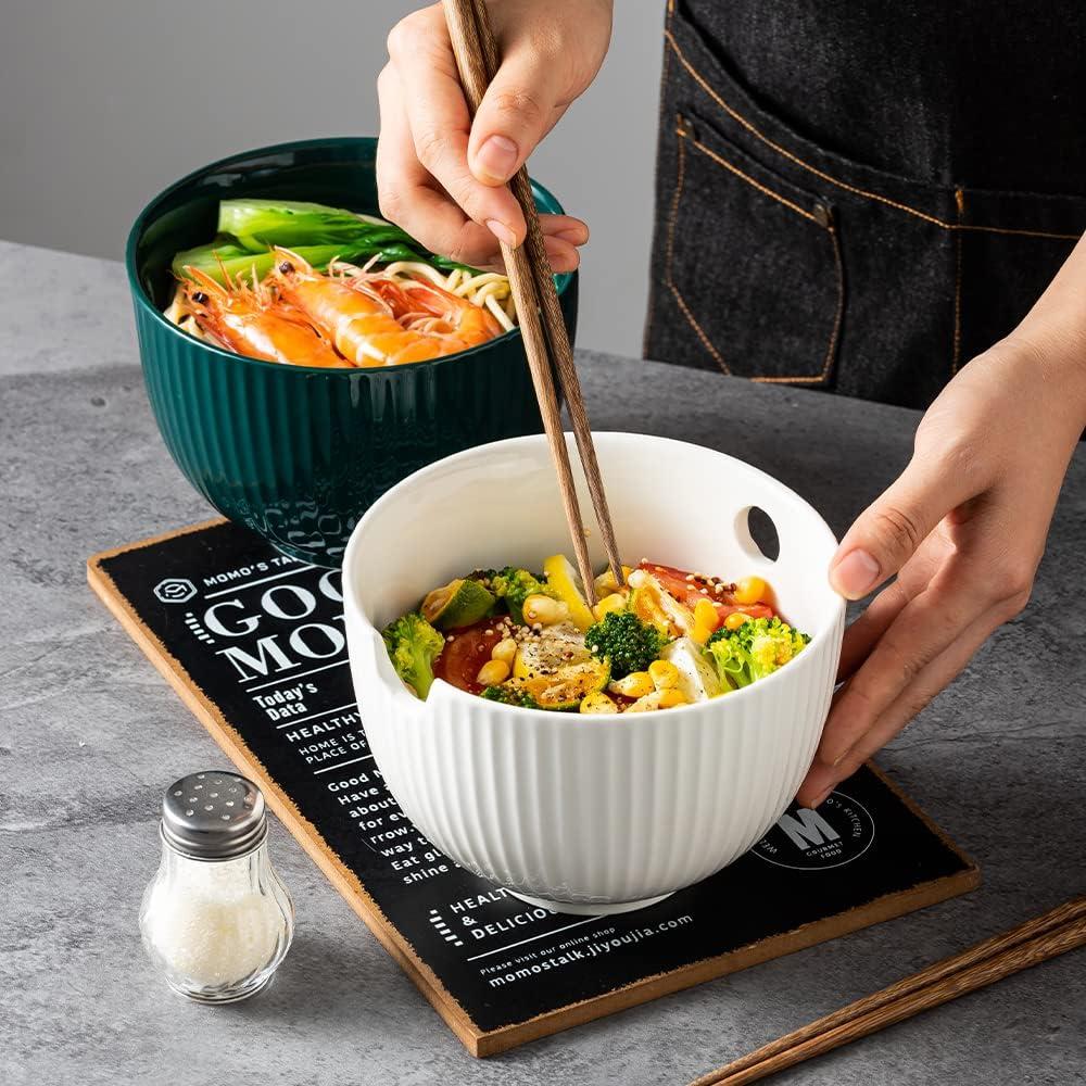 Cuenco de Ramen Cerámica KAMAIDI 800 ML Verde Apto Microondas