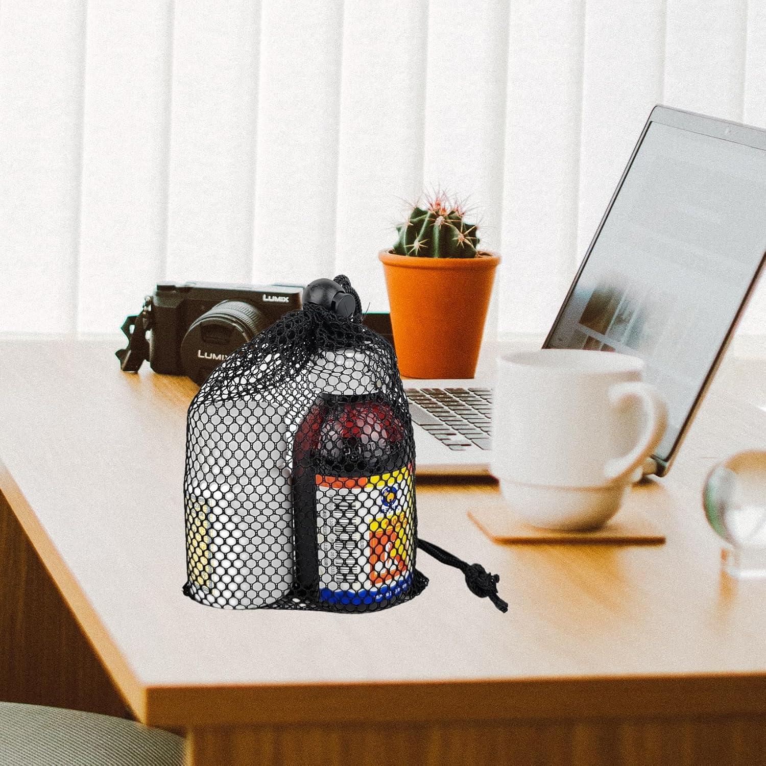 5 Bolsas de Malla Negras con Cierre para Joyería y Viaje 9.9x15cm