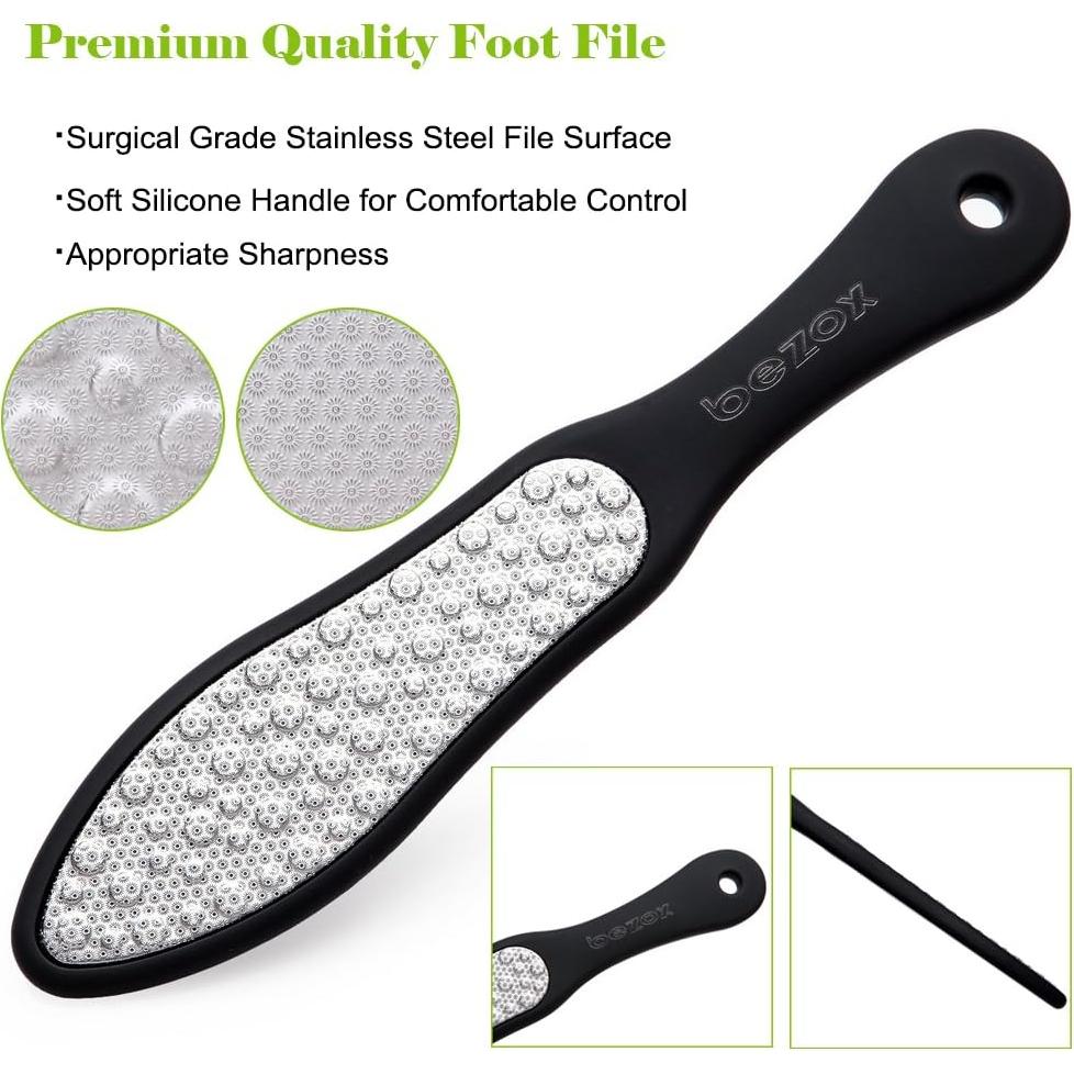 Lima de Pedicura BEZOX Doble Cara Acero Inoxidable 26cm