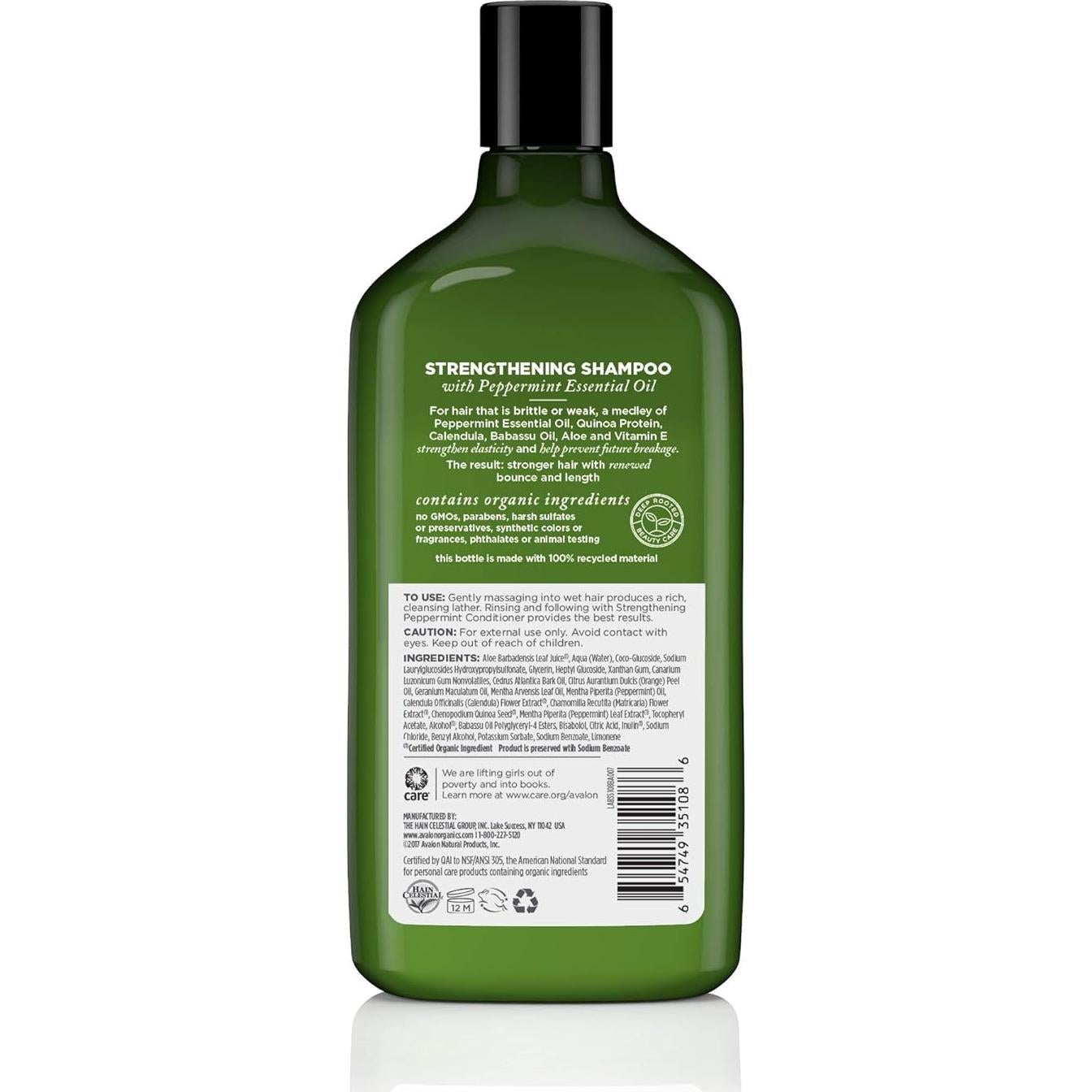 Champú Fortalecedor de Menta Avalon Organics 311 ml