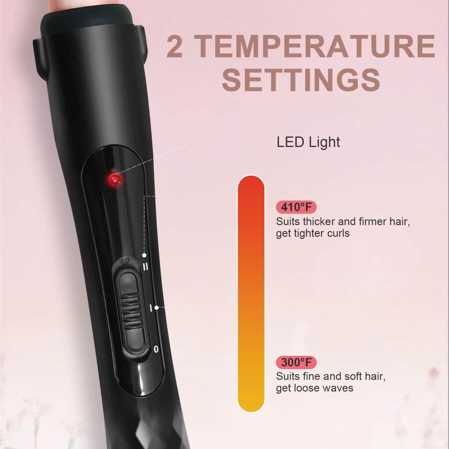 Rizador de Cabello Cerámico Hopopower Rosa 1-2 Pulgadas