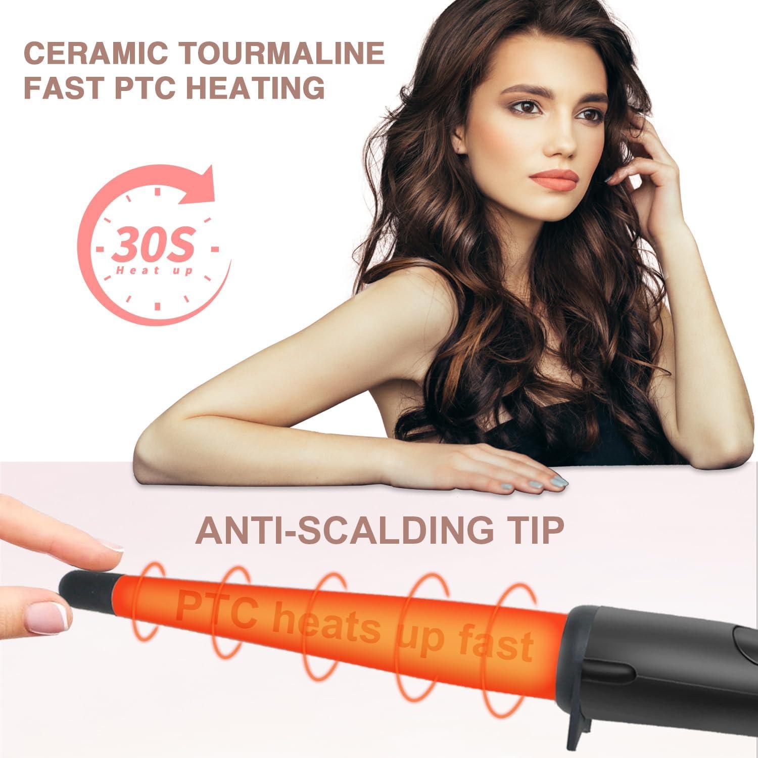 Rizador de Cabello Cerámico Hopopower Rosa 1-2 Pulgadas