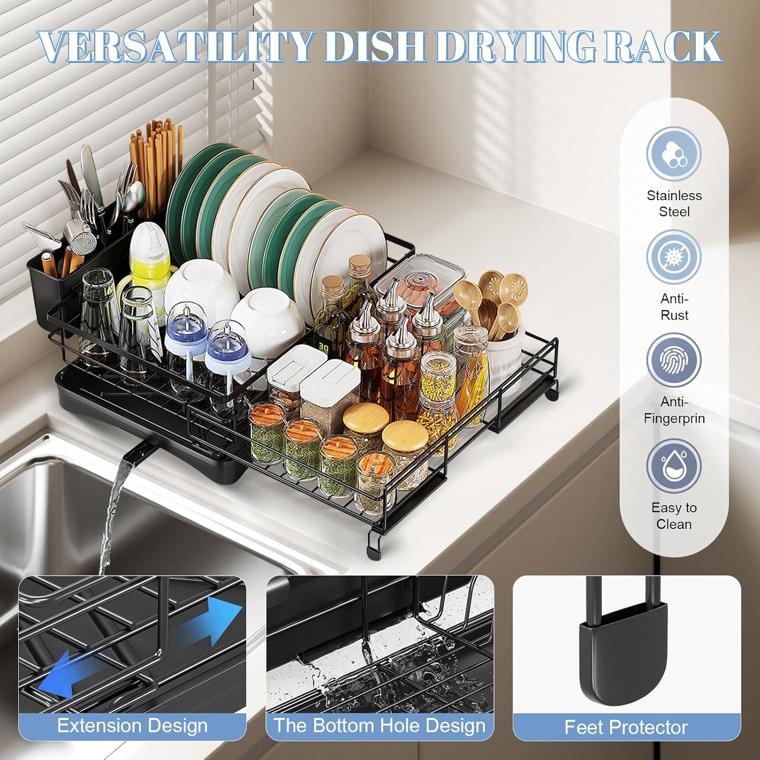 Escurridor de Platos Extensible Oroonoko de Acero Inoxidable