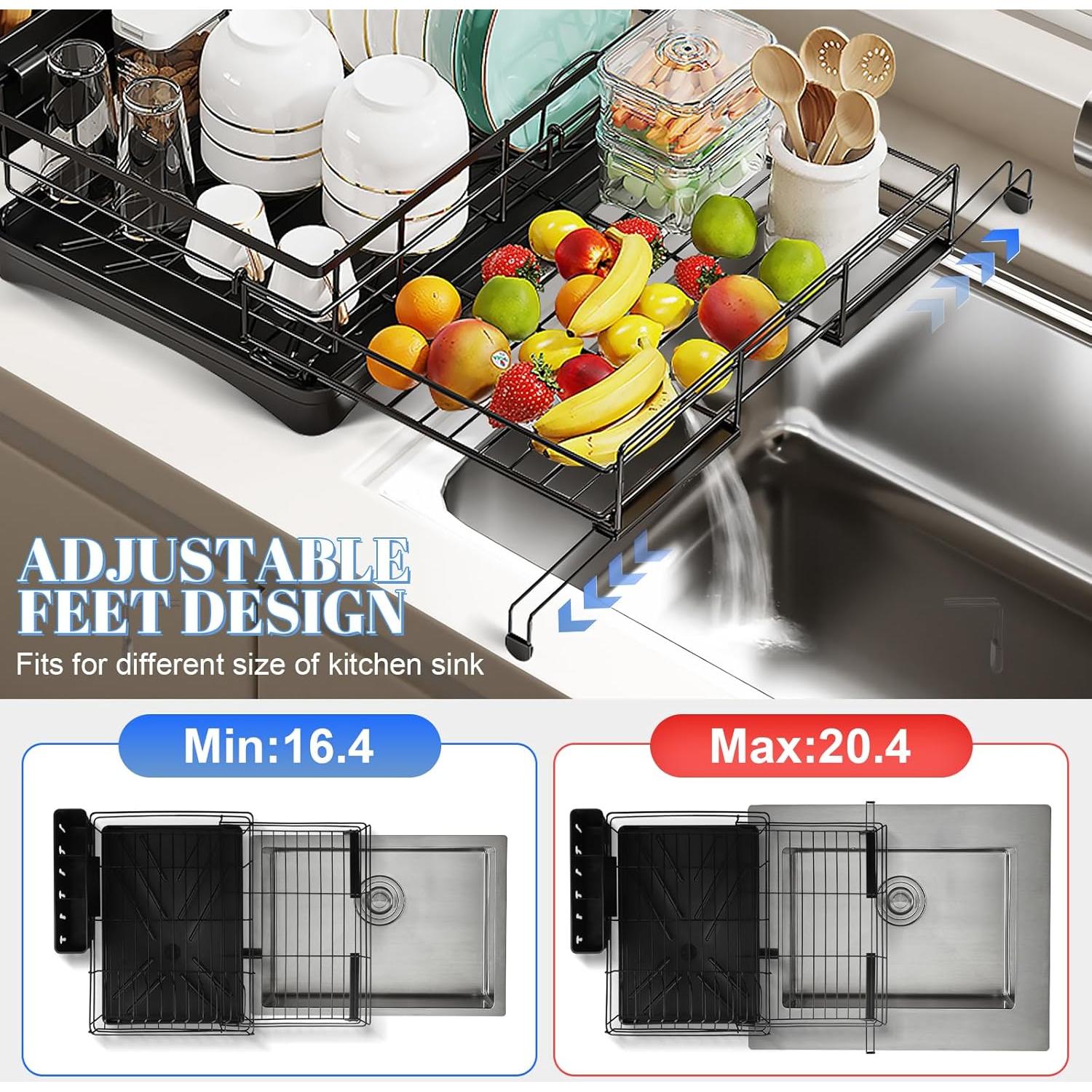 Escurridor de Platos Extensible Oroonoko de Acero Inoxidable