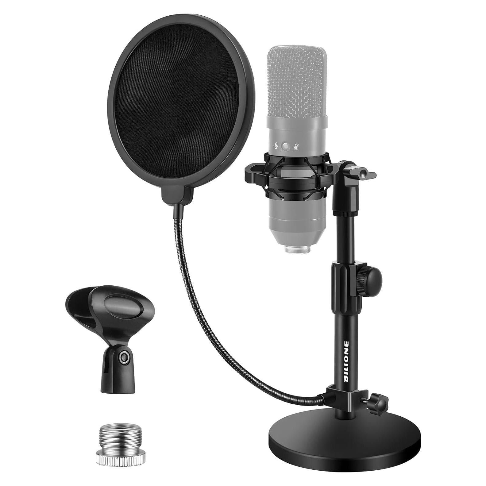 Soporte de Micrófono BILIONE BL-001 Ajustable con Filtro Antipop