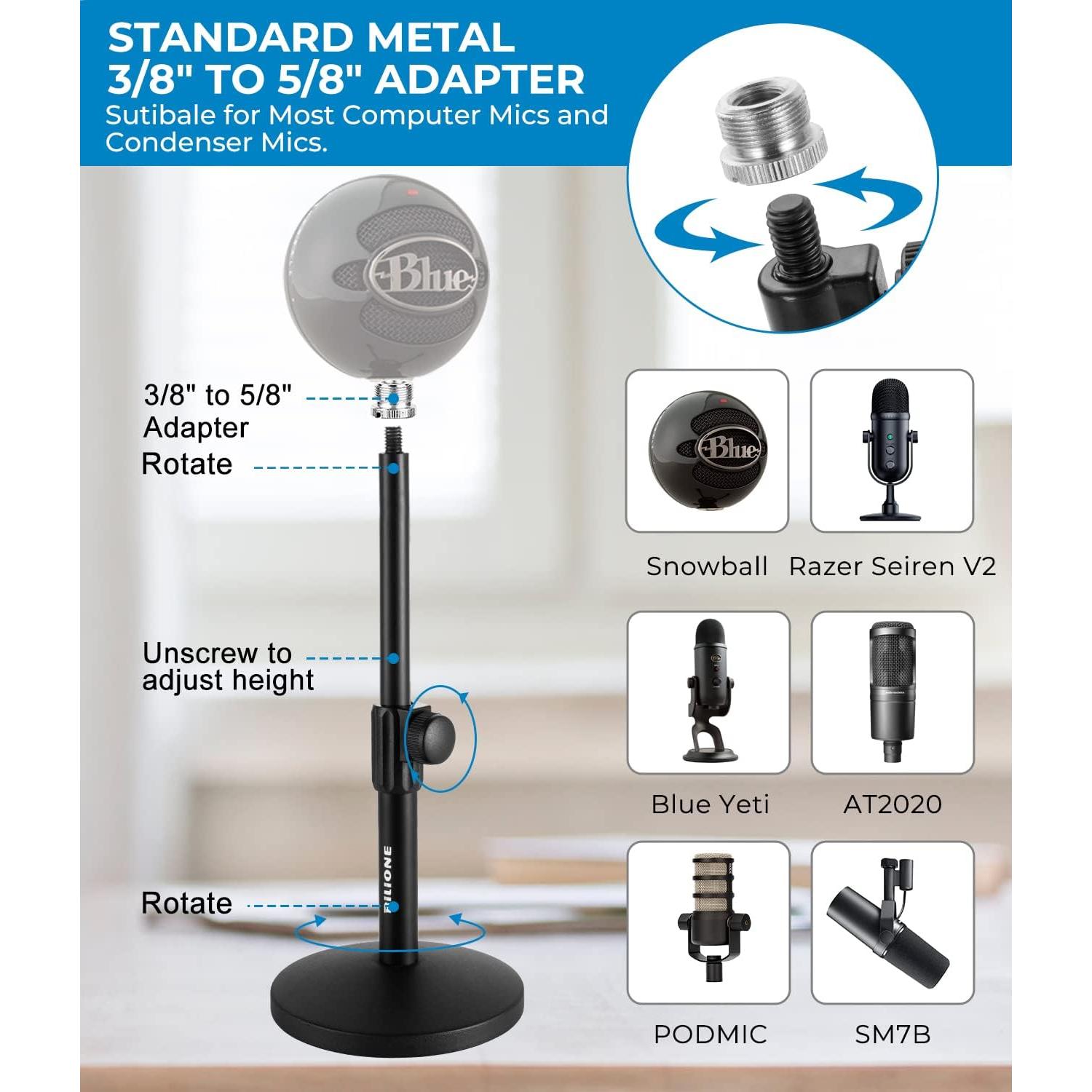 Soporte de Micrófono BILIONE BL-001 Ajustable con Filtro Antipop