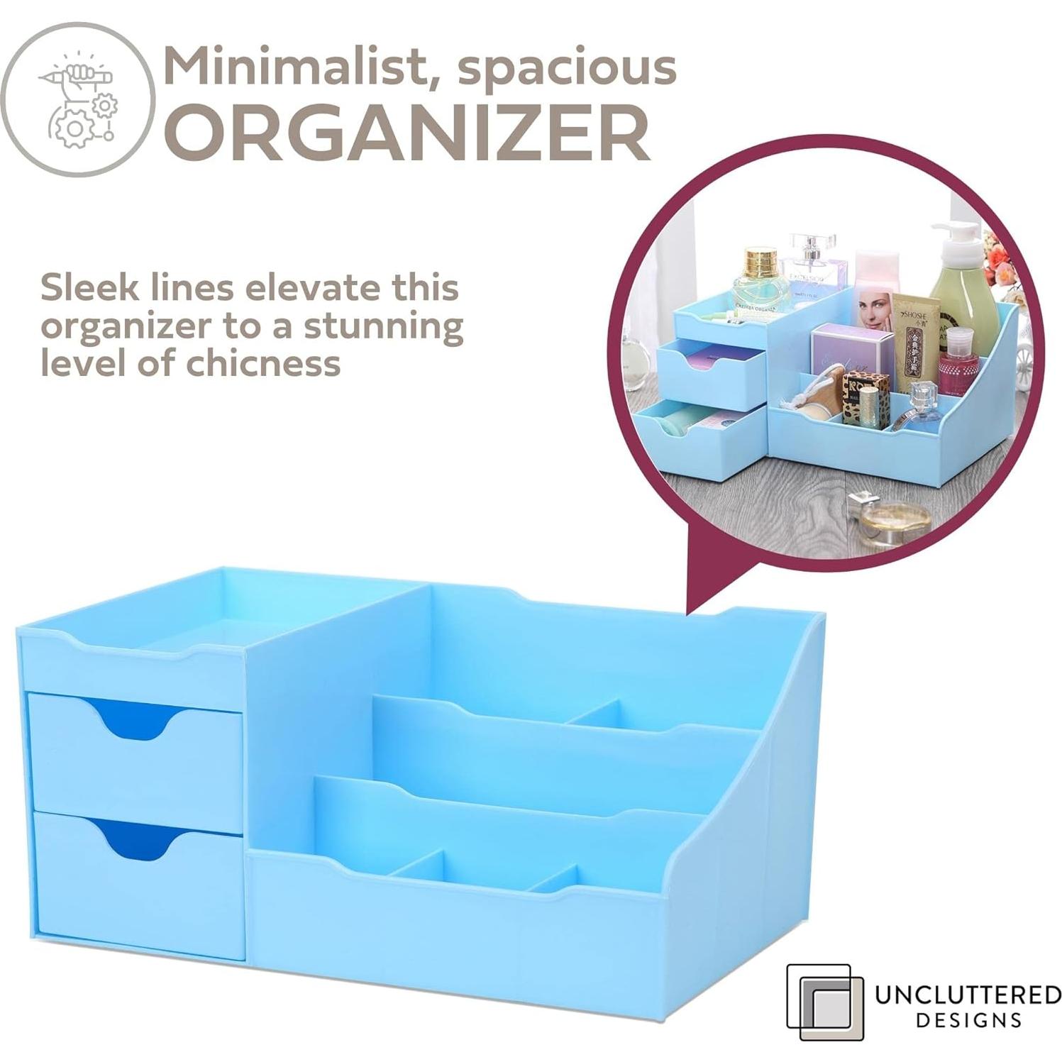 Organizador de Maquillaje Diseño Despejados Azul 28.5x18cm