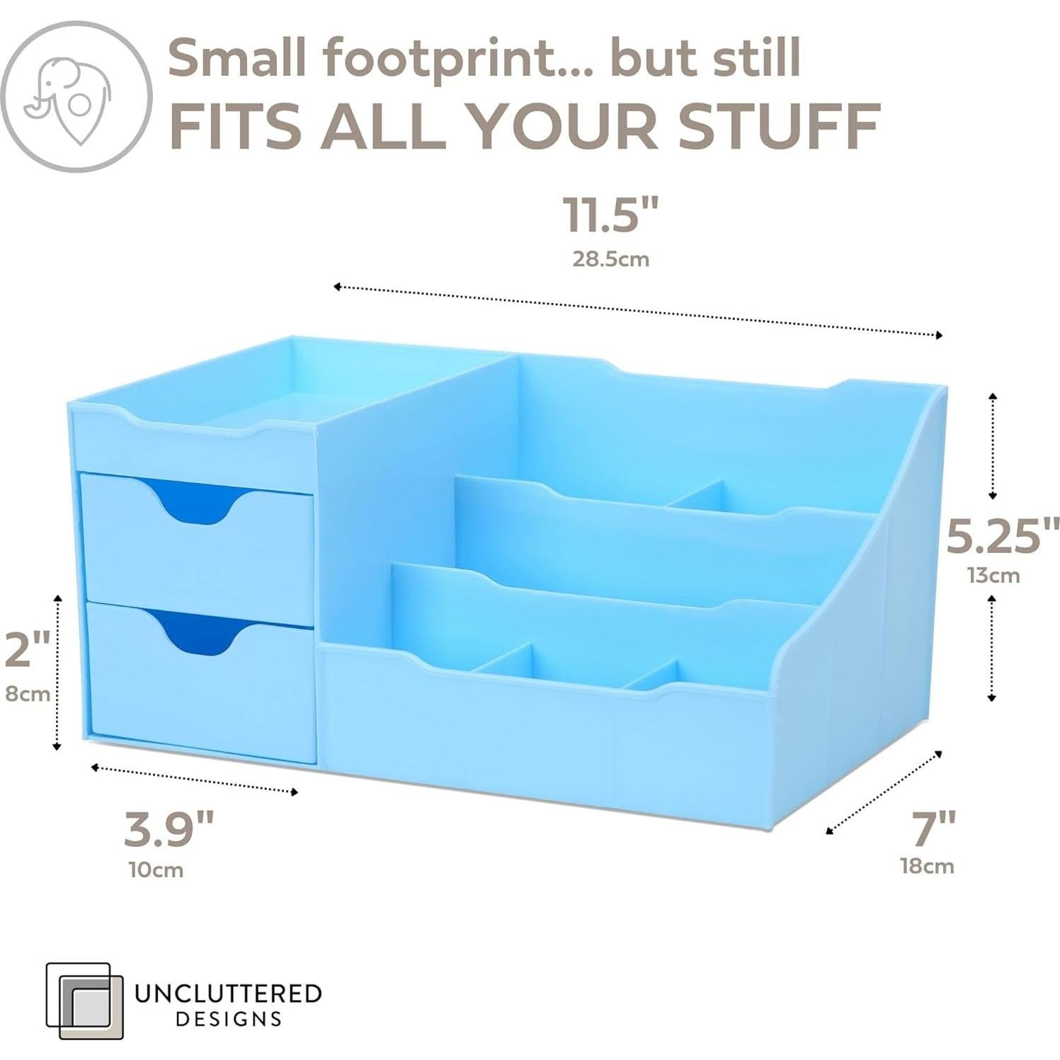 Organizador de Maquillaje Diseño Despejados Azul 28.5x18cm