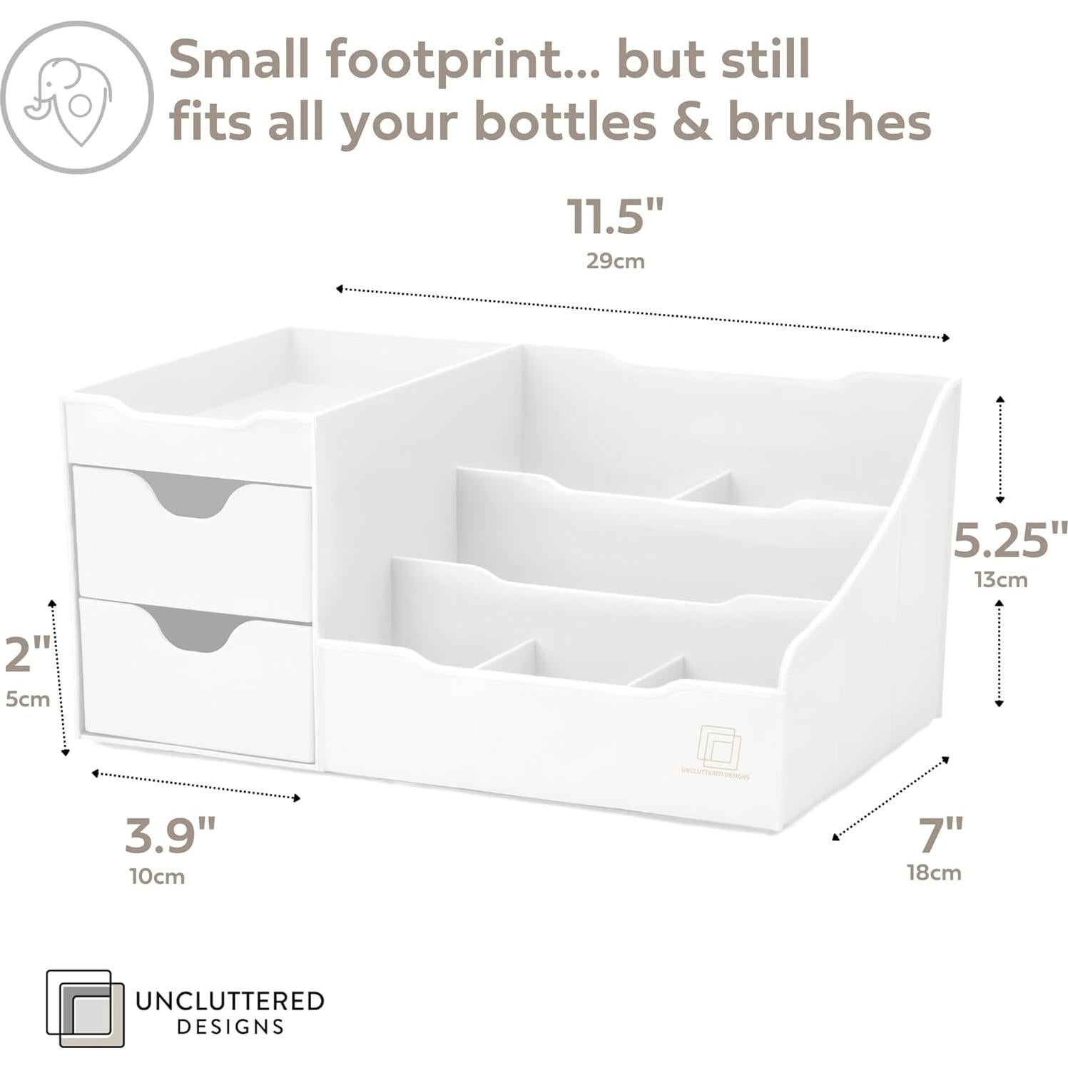 Organizador de Maquillaje Grande Uncluttered Designs Blanco