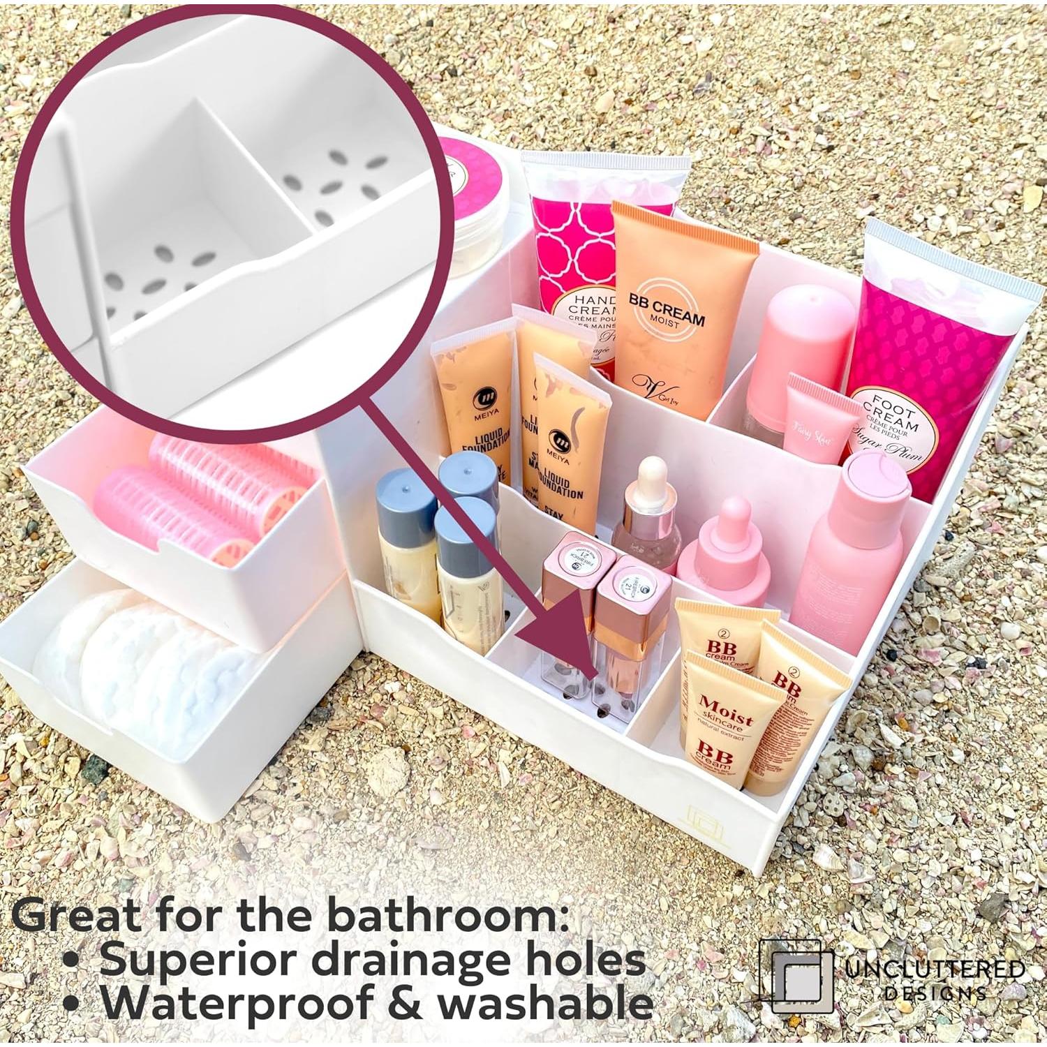 Organizador de Maquillaje Grande Uncluttered Designs Blanco