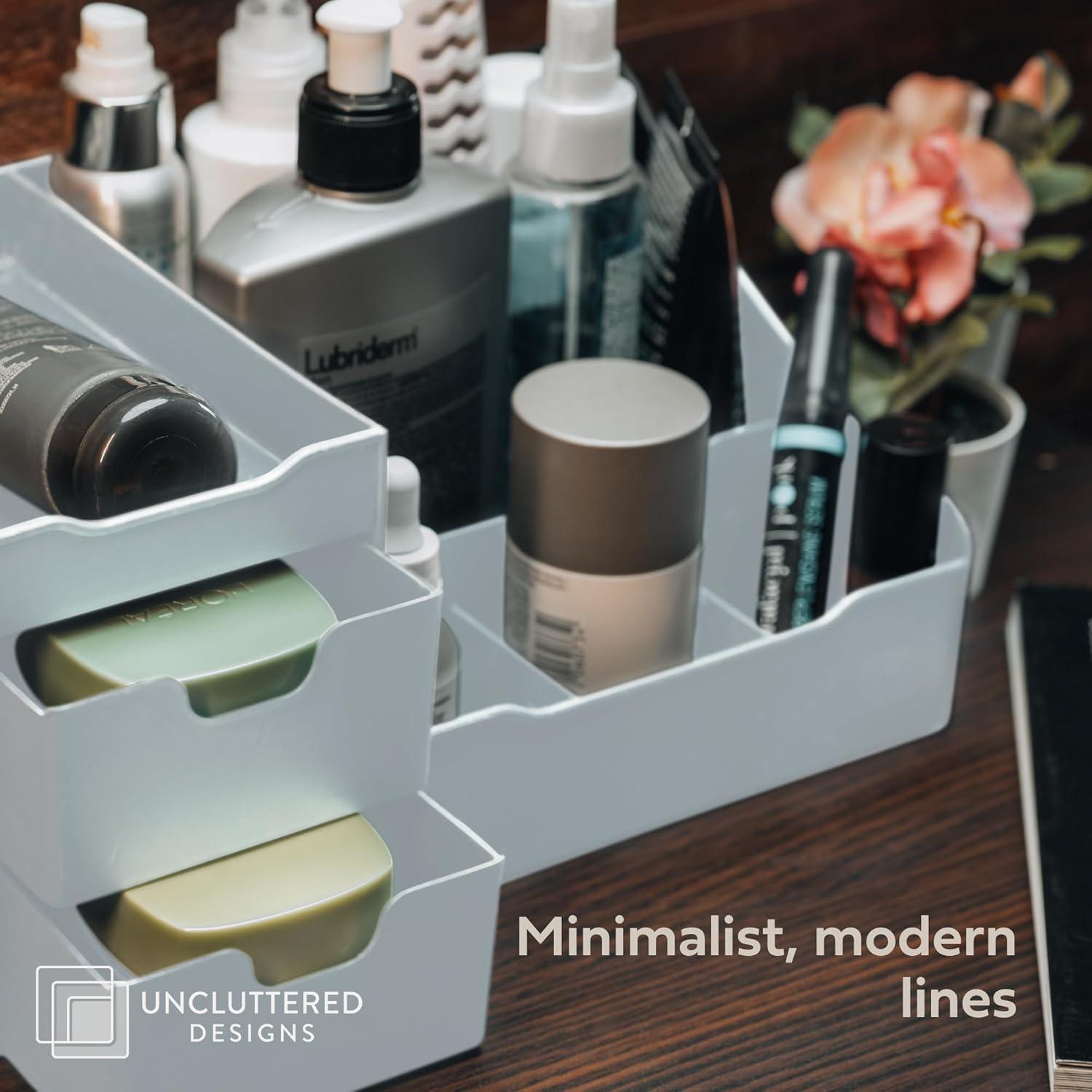 Organizador de Maquillaje Grande Uncluttered Designs Blanco