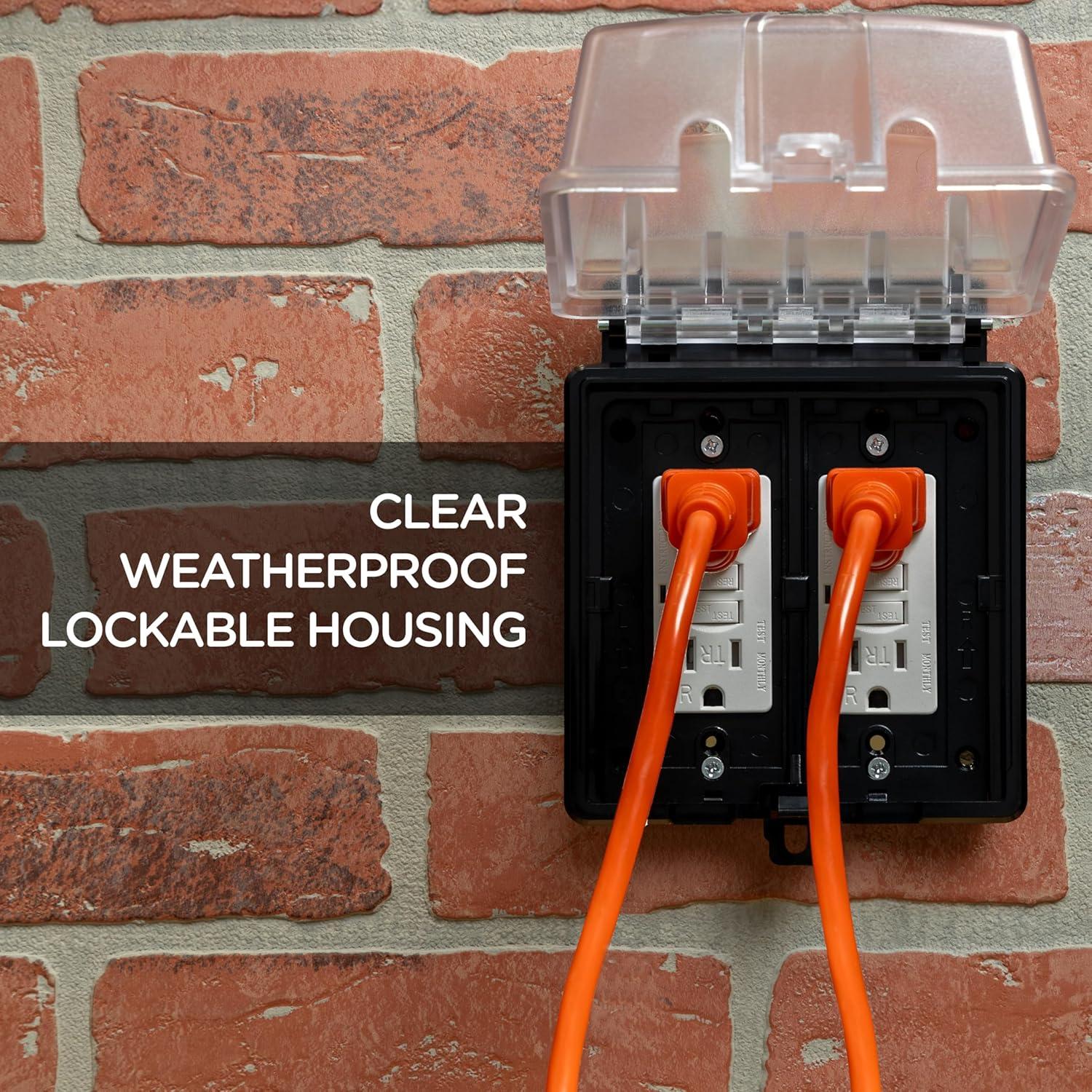 Cubierta de Enchufe Eléctrico Exterior UltraPro Doble Gang