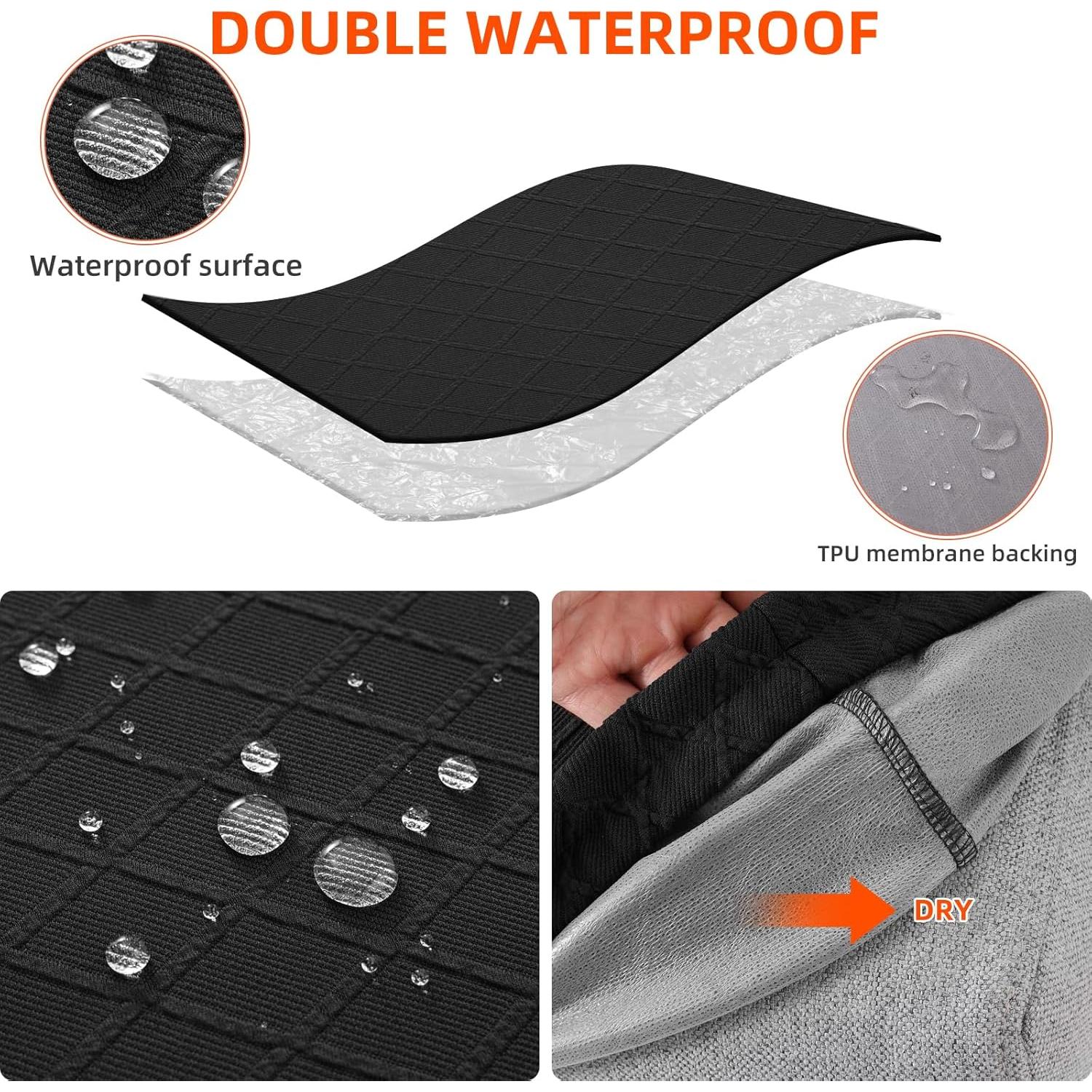 Fundas de Cojines de Sofá YISUN 2 Piezas Impermeables 61cm