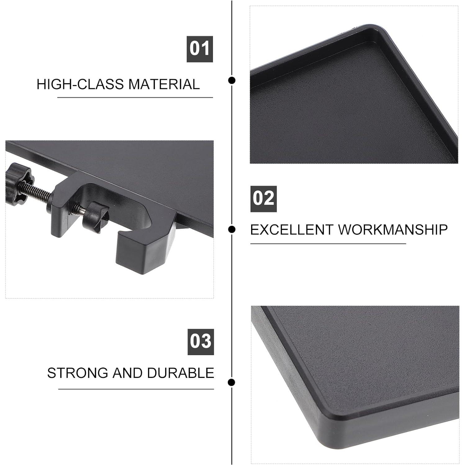 Bandeja Soporte Micrófono Ajustable Negro 20x14 cm