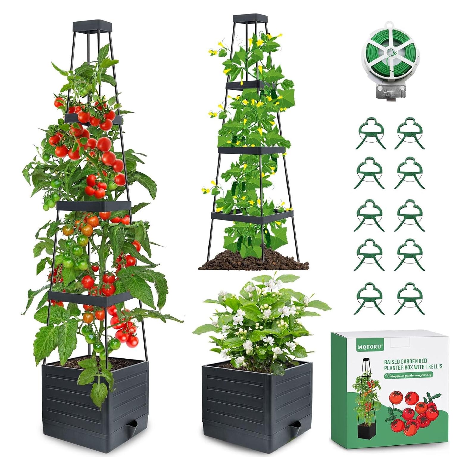 Caja de Jardín Elevada MQFORU con Enrejado 144,78 cm