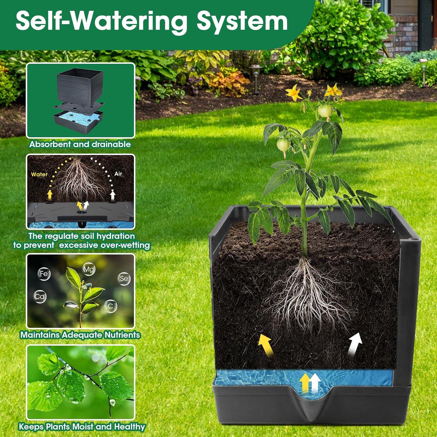 Caja de Jardín Elevada MQFORU con Enrejado 144,78 cm