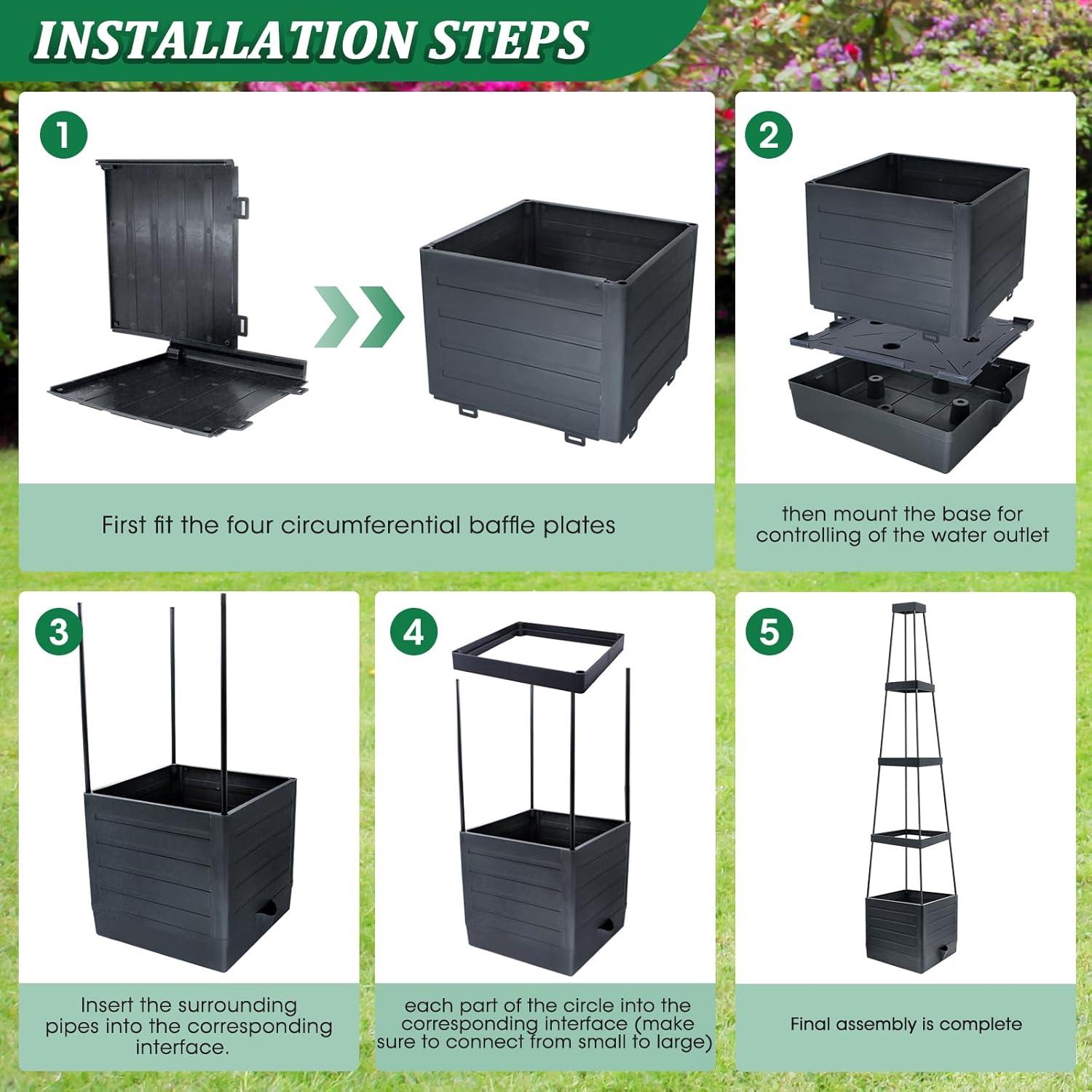 Caja de Jardín Elevada MQFORU con Enrejado 144,78 cm