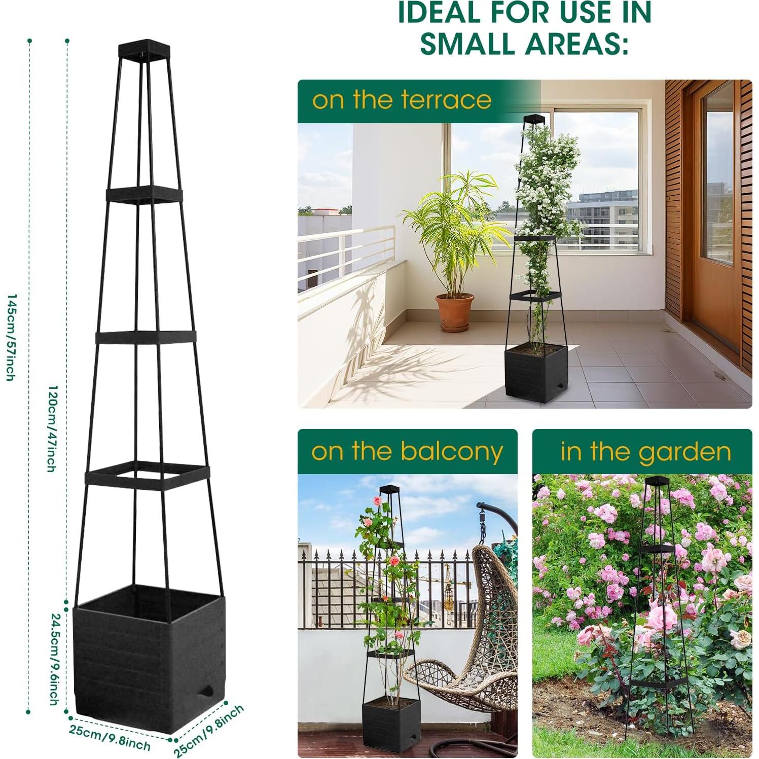 Caja de Jardín Elevada MQFORU con Enrejado 144,78 cm