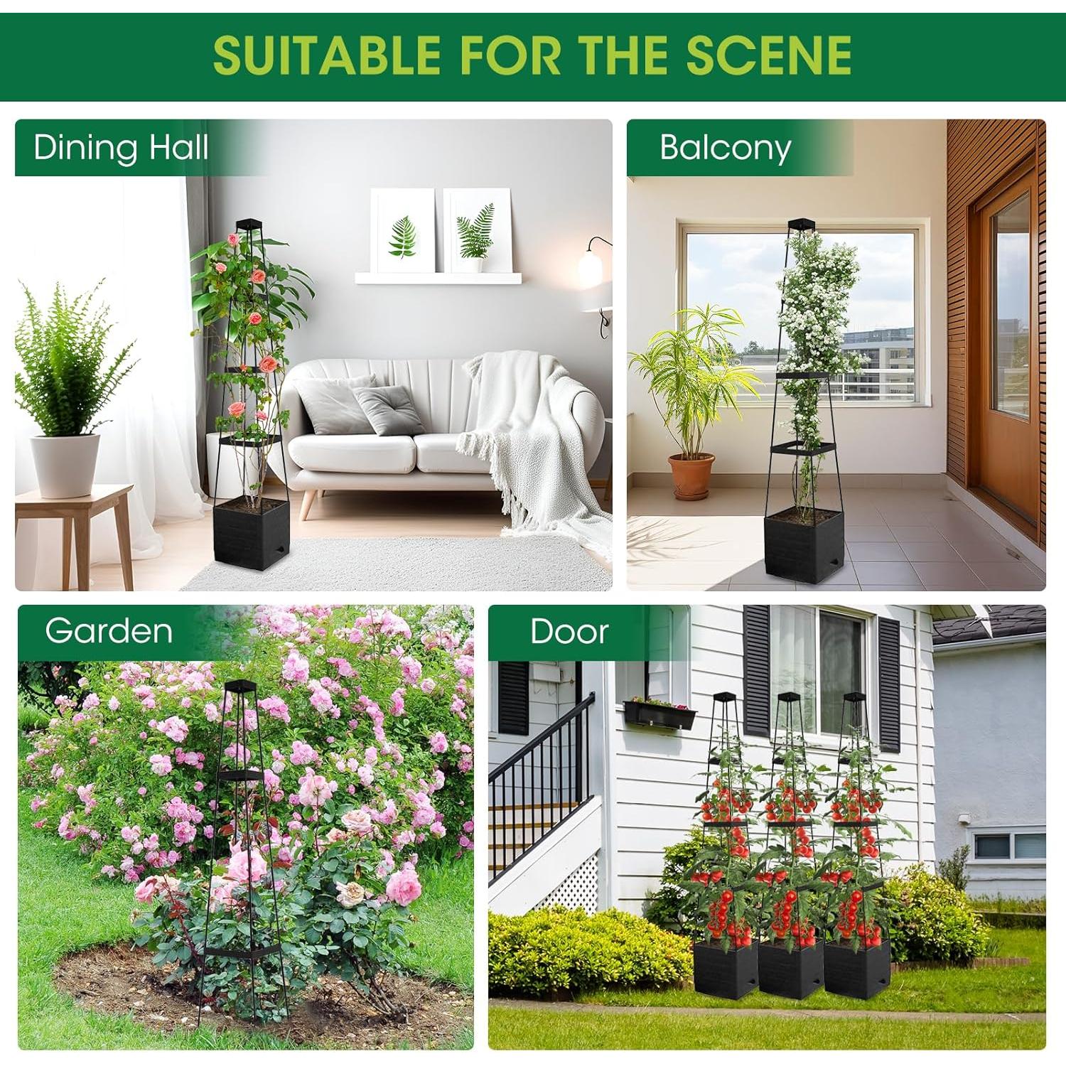 Caja de Jardín Elevada MQFORU con Enrejado 144,78 cm