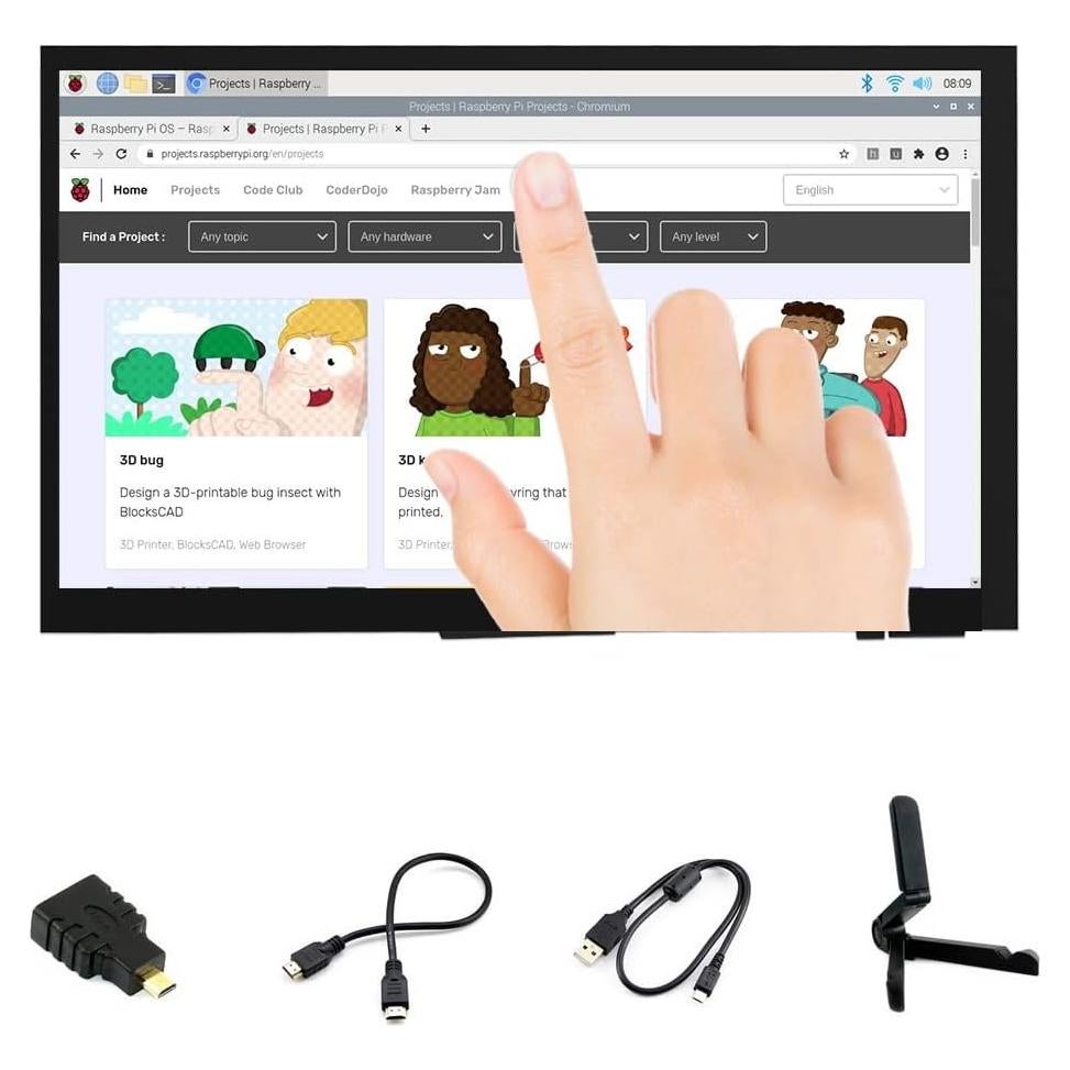 Pantalla LCD Táctil Capacitiva 7" Ingcool 1024x600 HDMI