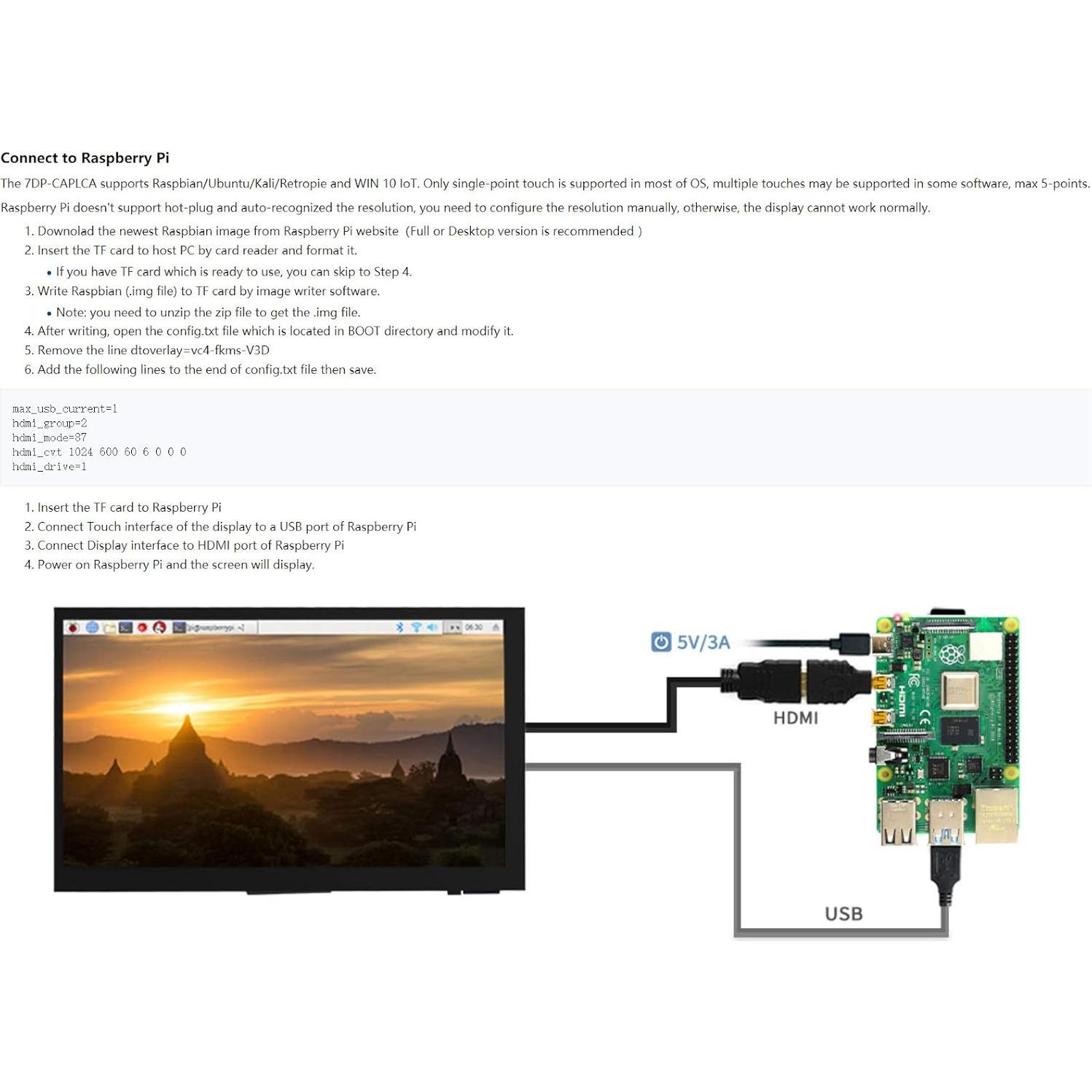 Pantalla LCD Táctil Capacitiva 7" Ingcool 1024x600 HDMI