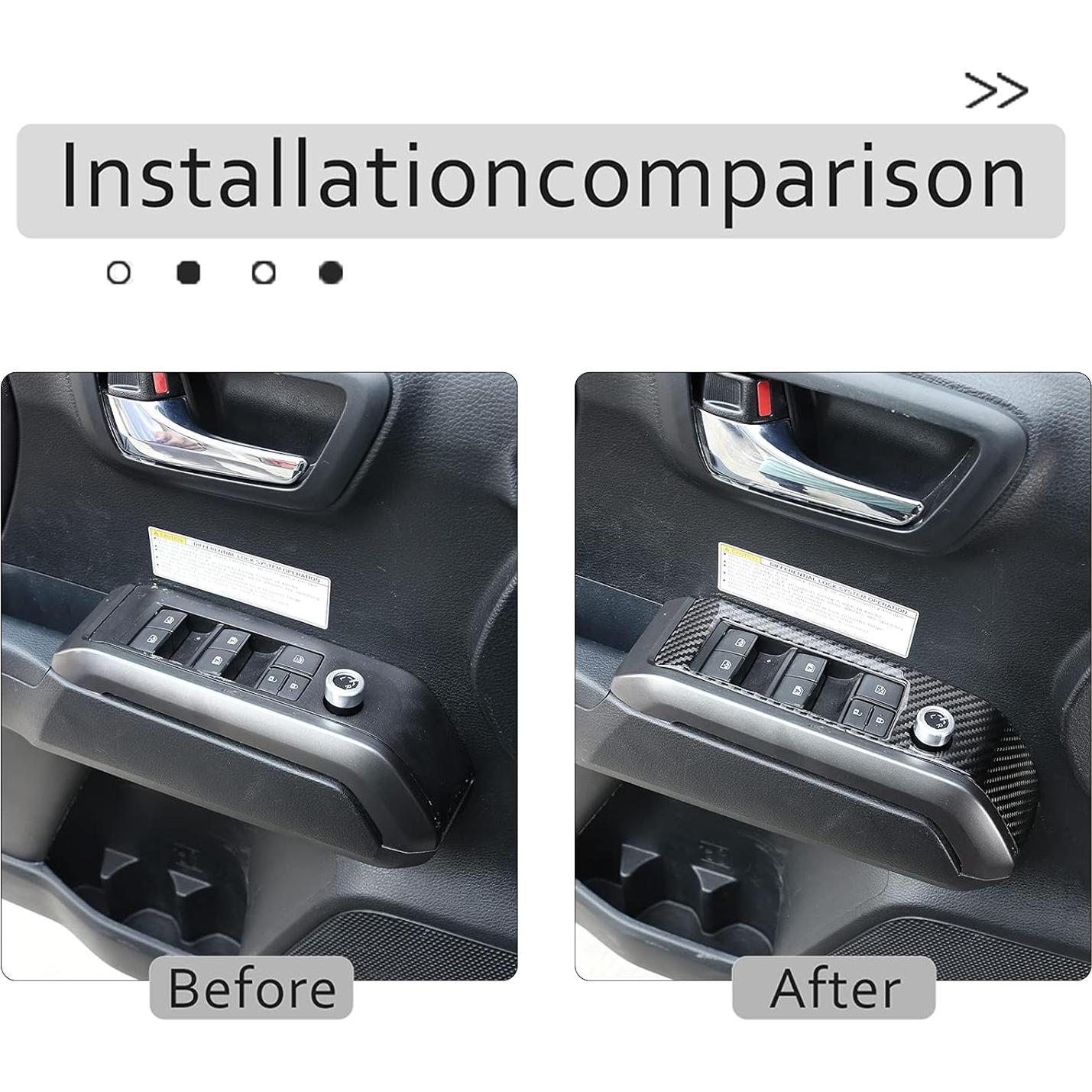 Cubierta Interruptor Ventana Toyota Tacoma 2016-2023 4Pcs ABS