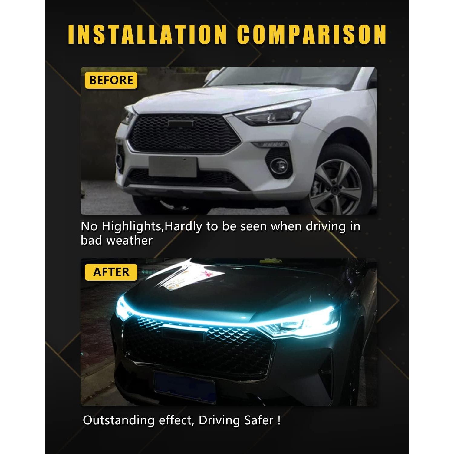 Tira LED para Coche YM E-Bright 149.86 cm Azul Hielo IP68