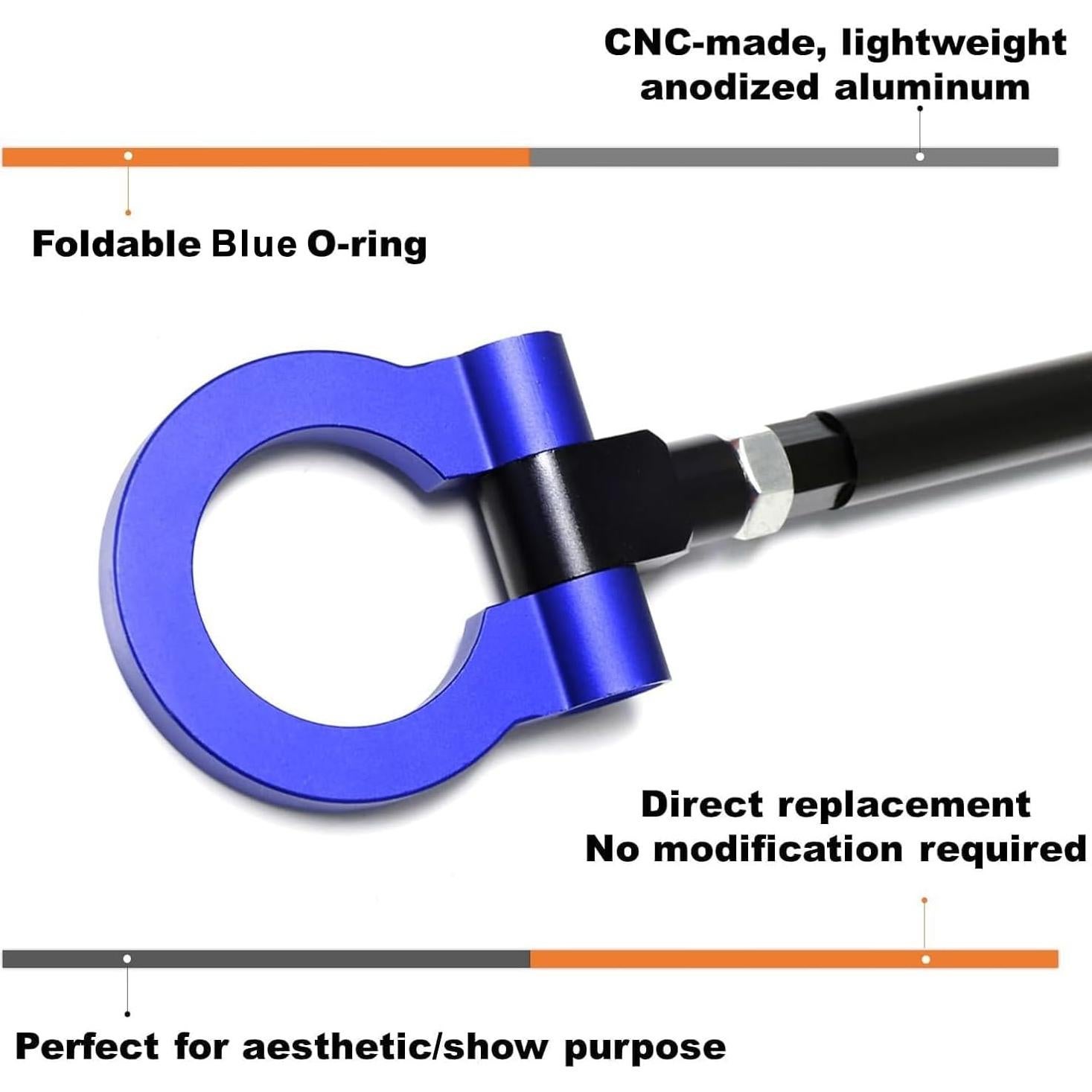 Anilla de Remolque Azul iJDMTOY para Toyota C-HR y Corolla