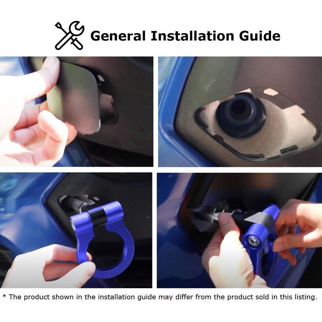 Anilla de Remolque Azul iJDMTOY para Toyota C-HR y Corolla