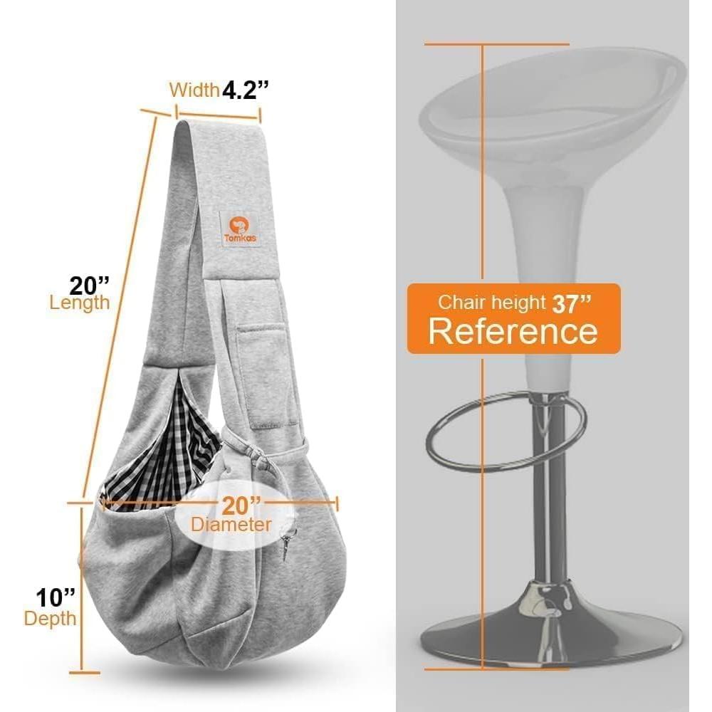 Transportín para Perros Pequeños TOMKAS - Gris - 1,36-4,54 kg