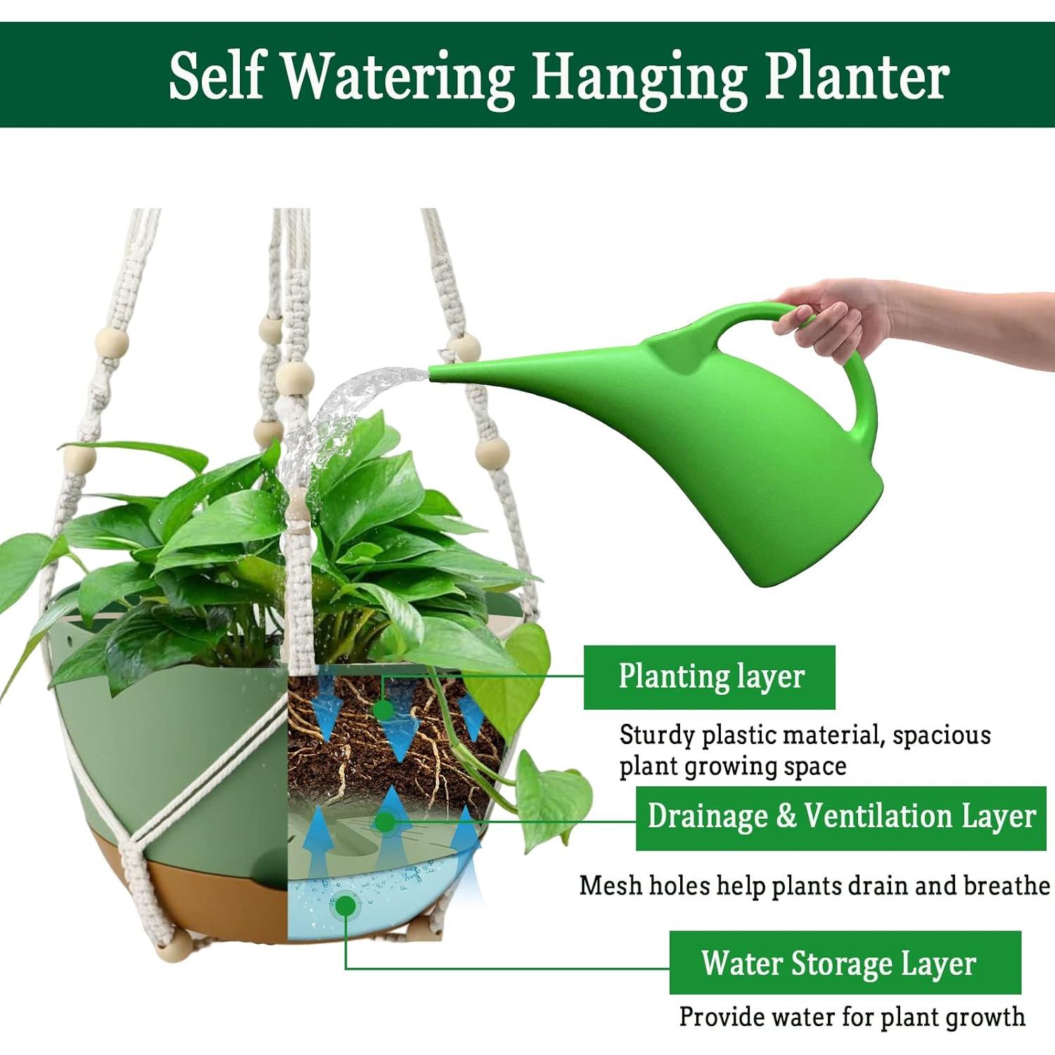 Maceta Colgante Autorriego Koalaime 25 cm Verde - 2 Pzas